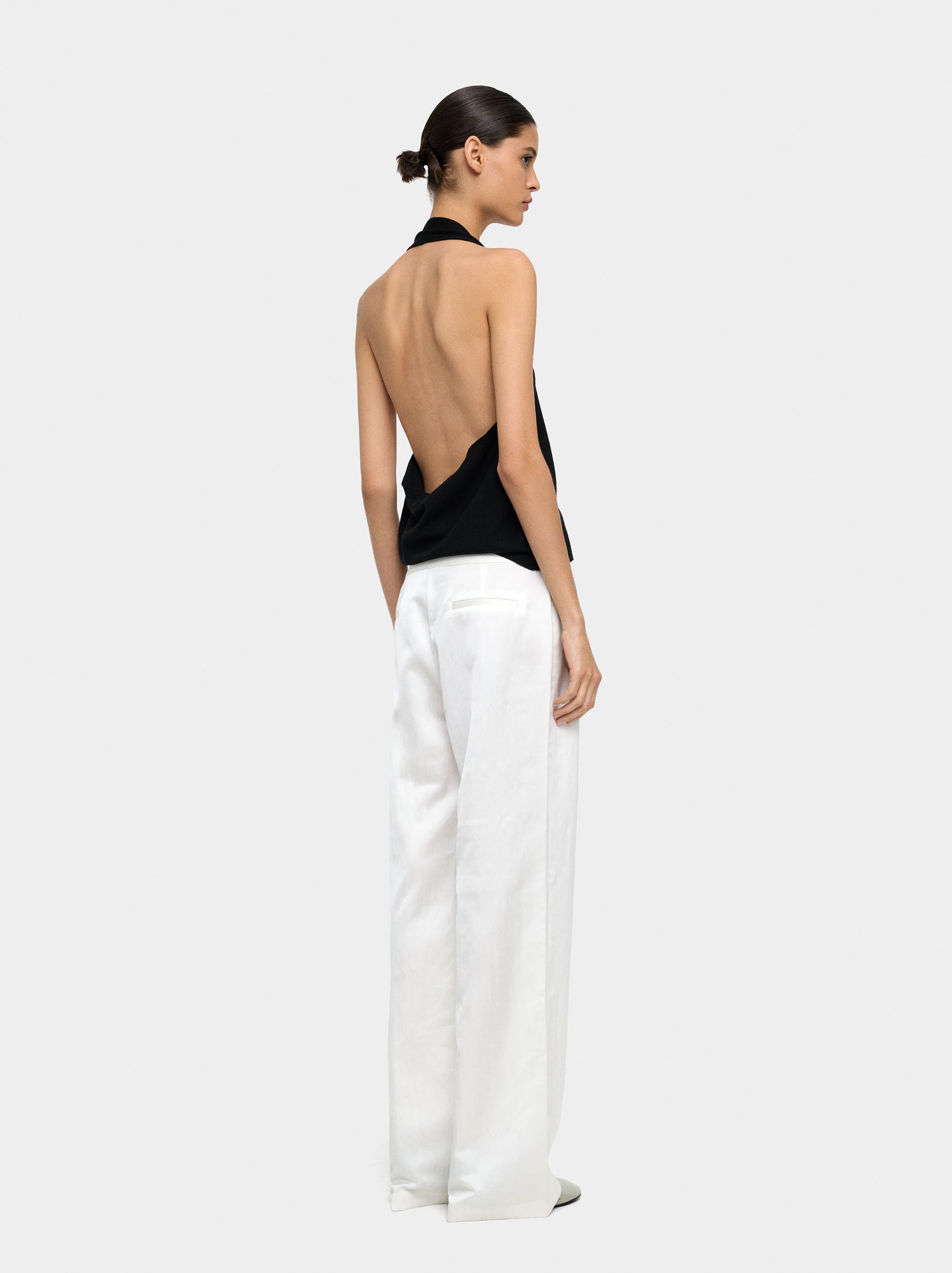 Straight trousers with mid-rise waist image number 3.0