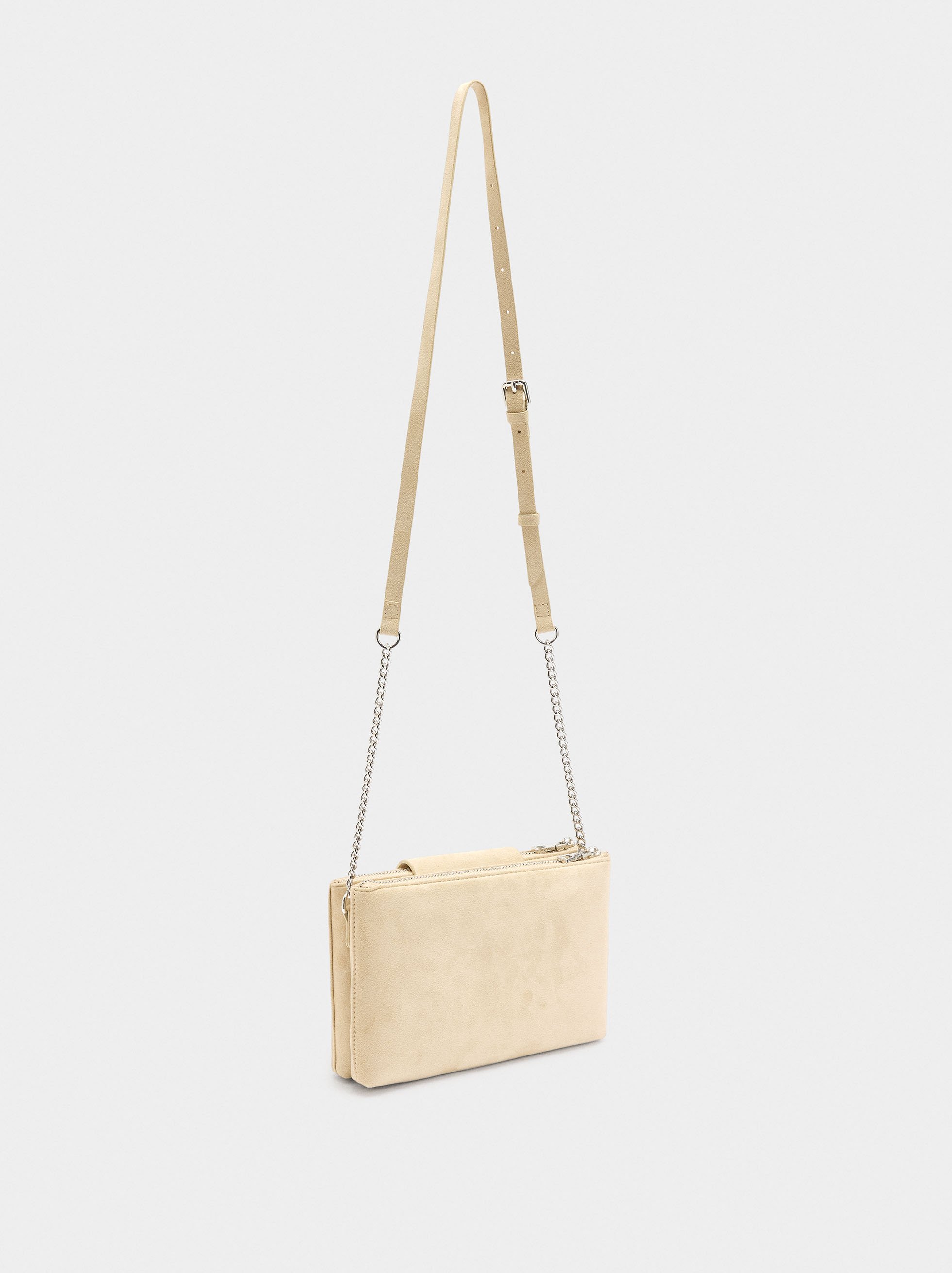 Sac bandoulière double en effet cuir image number 2.0