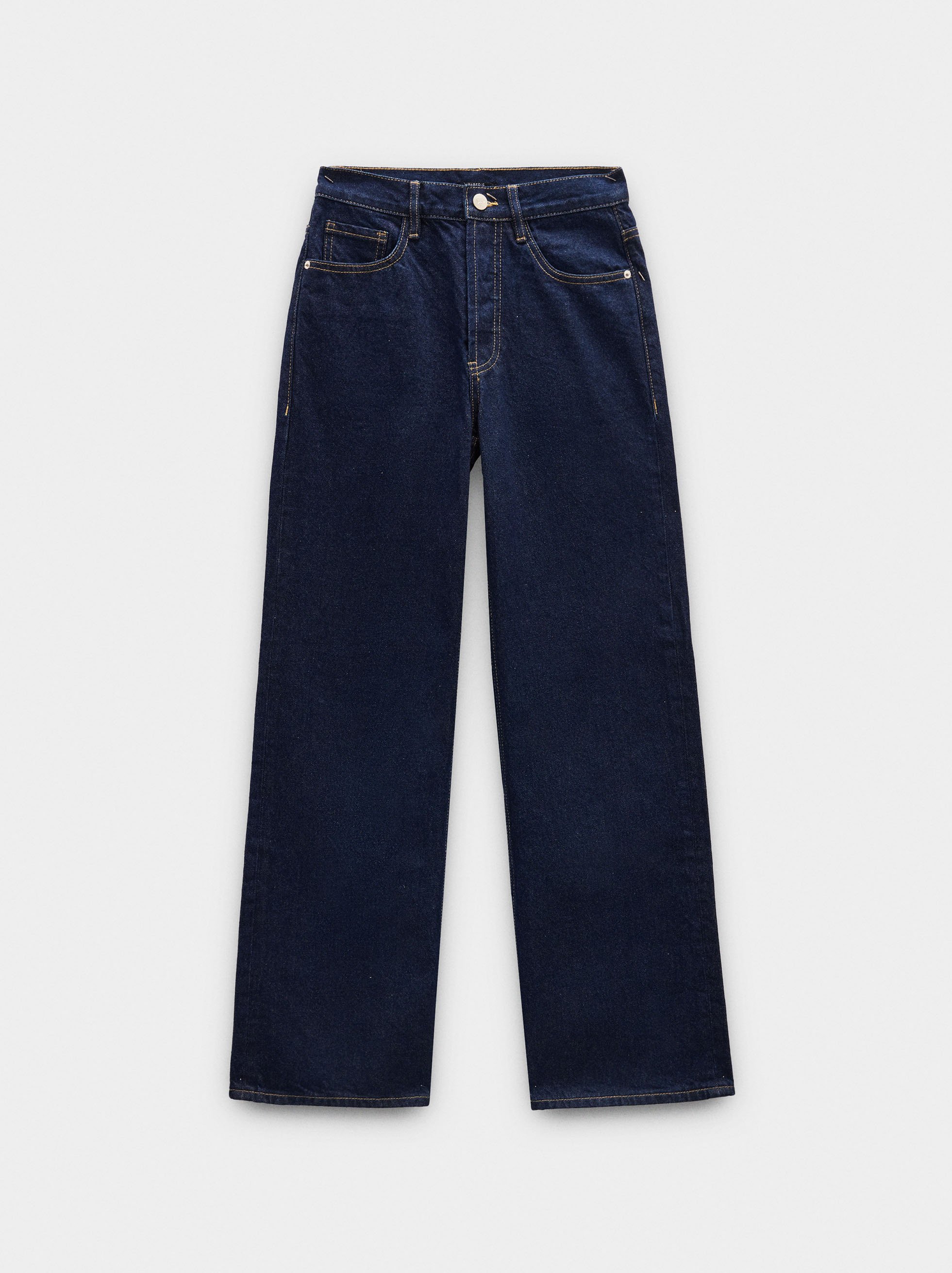 Straight denim trousers with 100% cotton image number 4.0