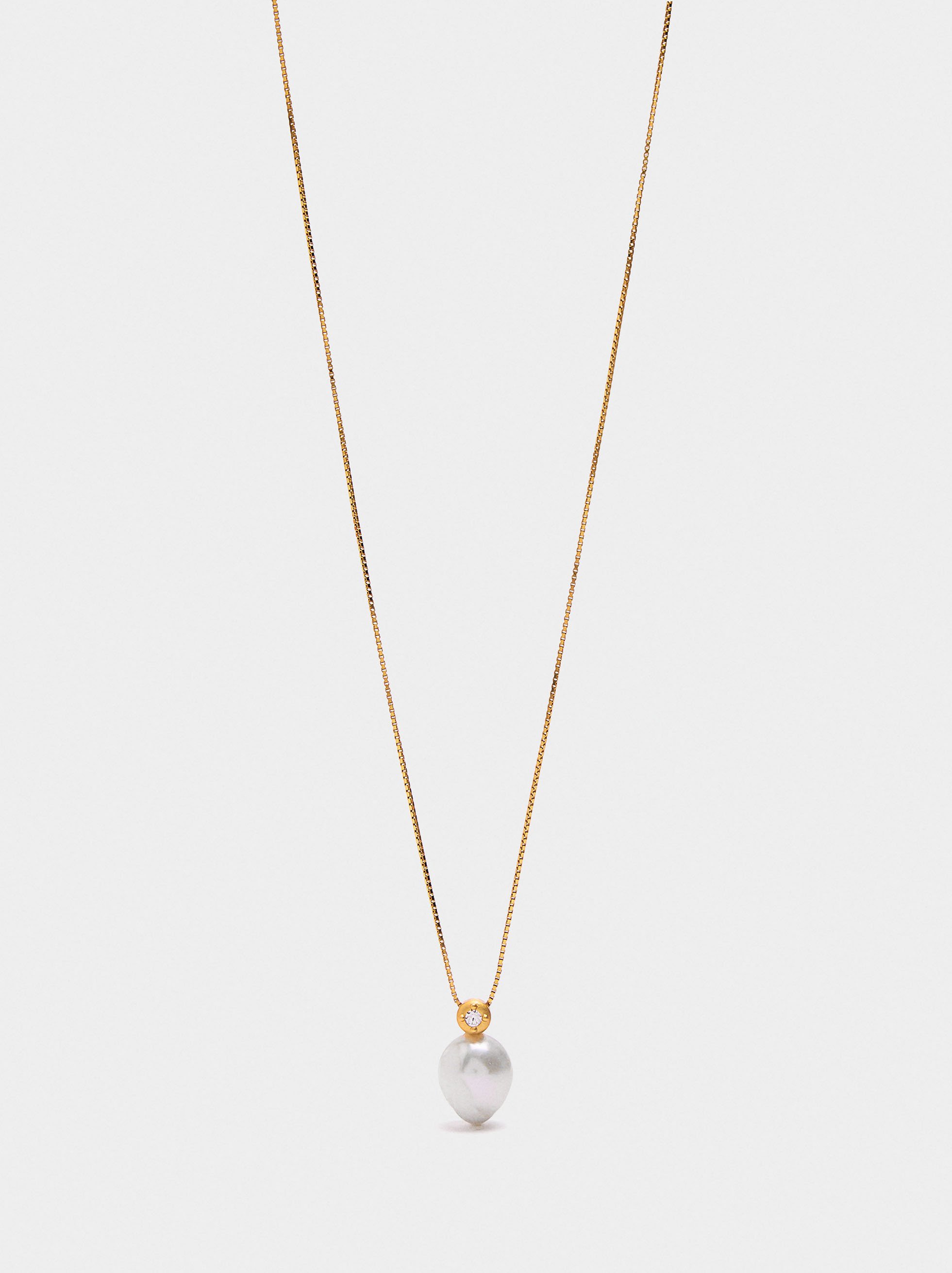 Necklace with freshwater pearl pendant – 925 sterling silver image number 0.0