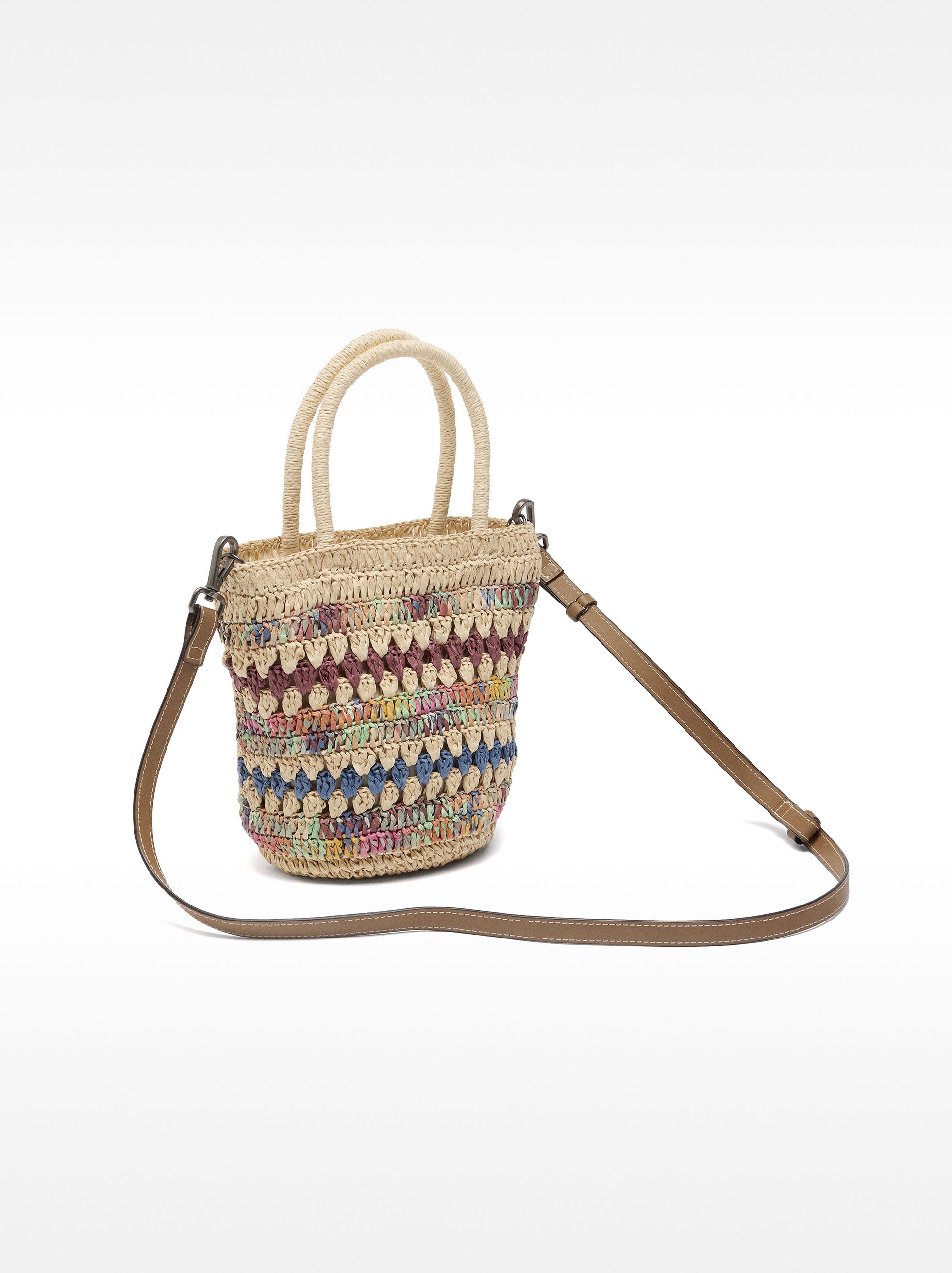 Sac à main avec bandoulière en effet paille image number 3.0
