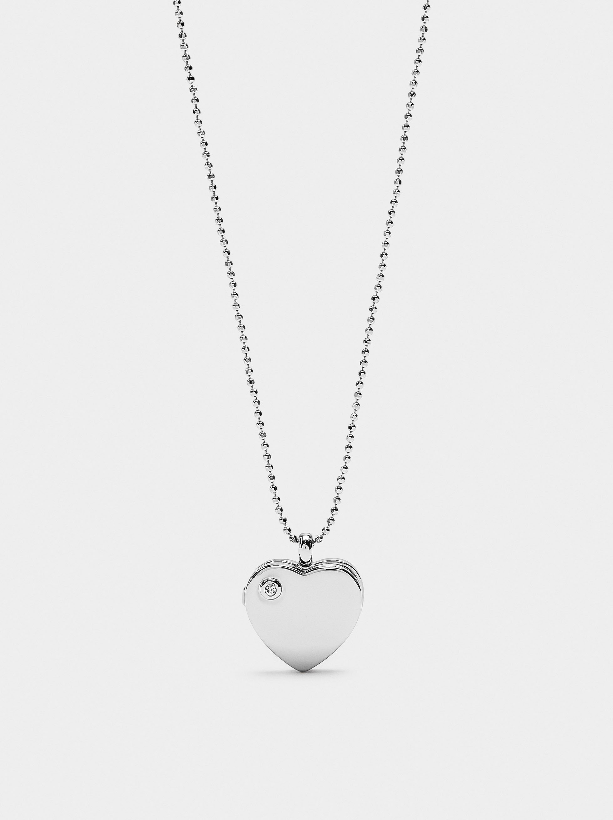 Heart necklace with heart - 925 sterling silver image number 0.0