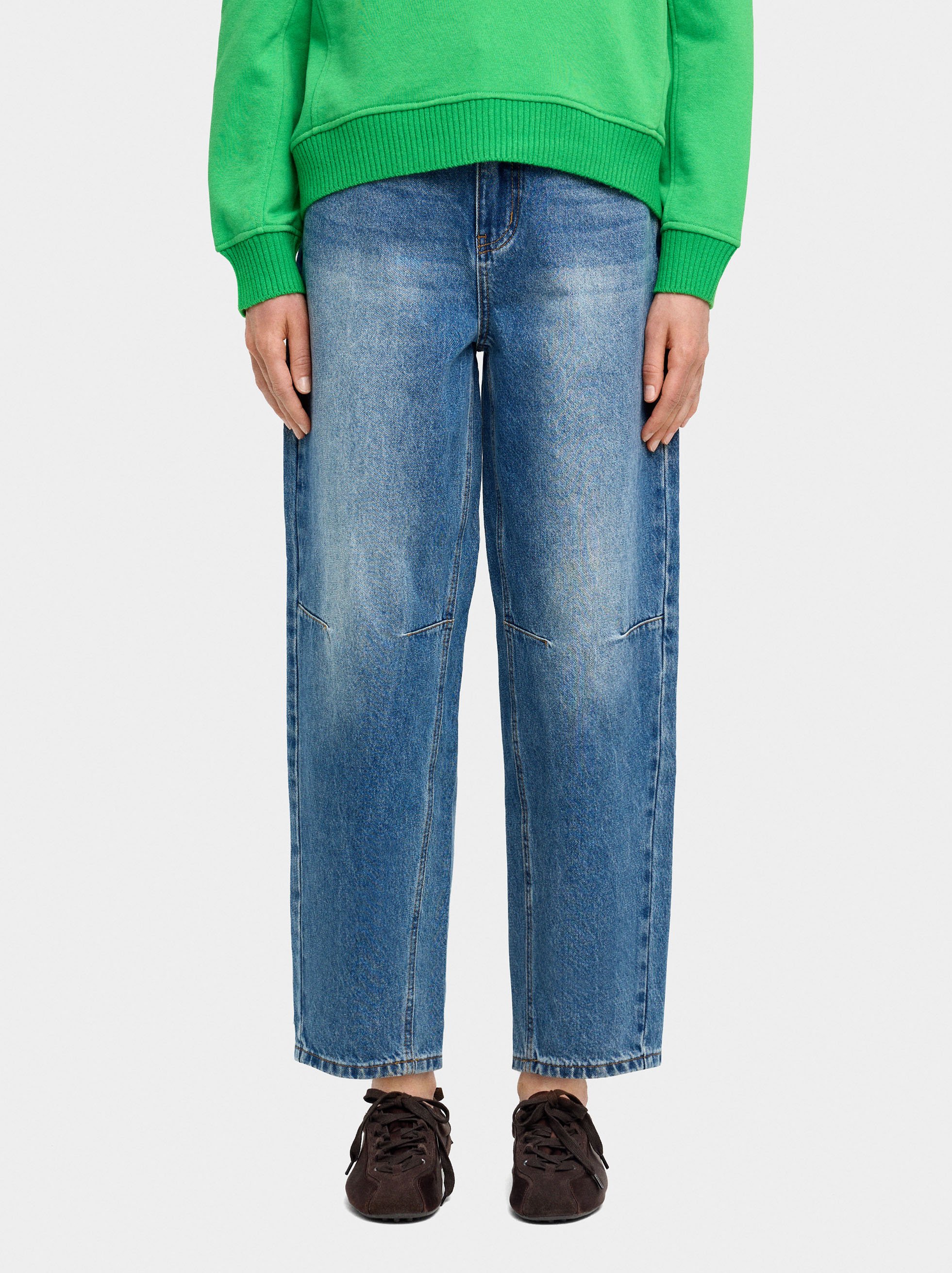 Washed effect denim trousers image number 1.0