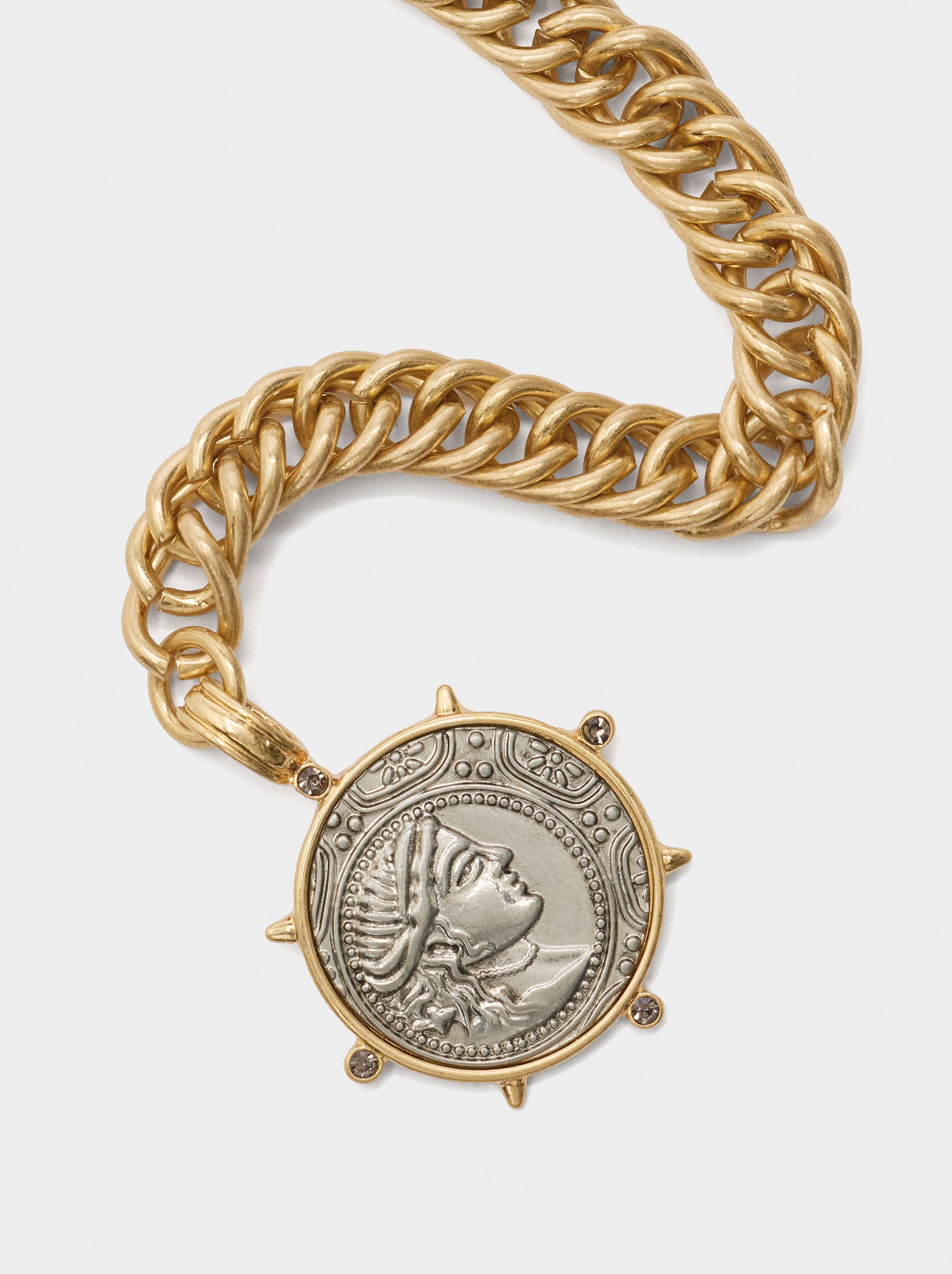 Bicolor necklace with coin image number 2.0