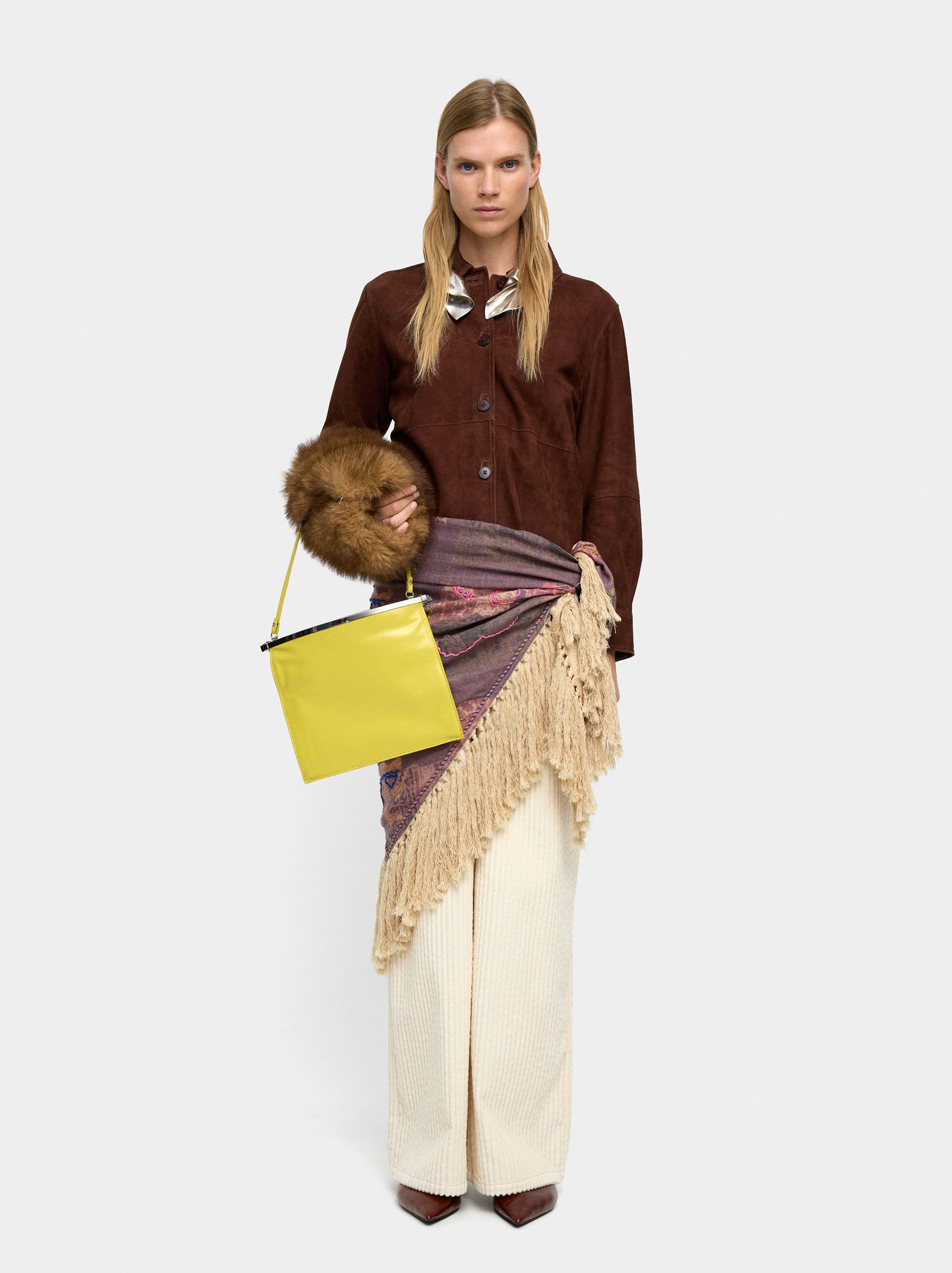 Suede leather overshirt image number 4.0