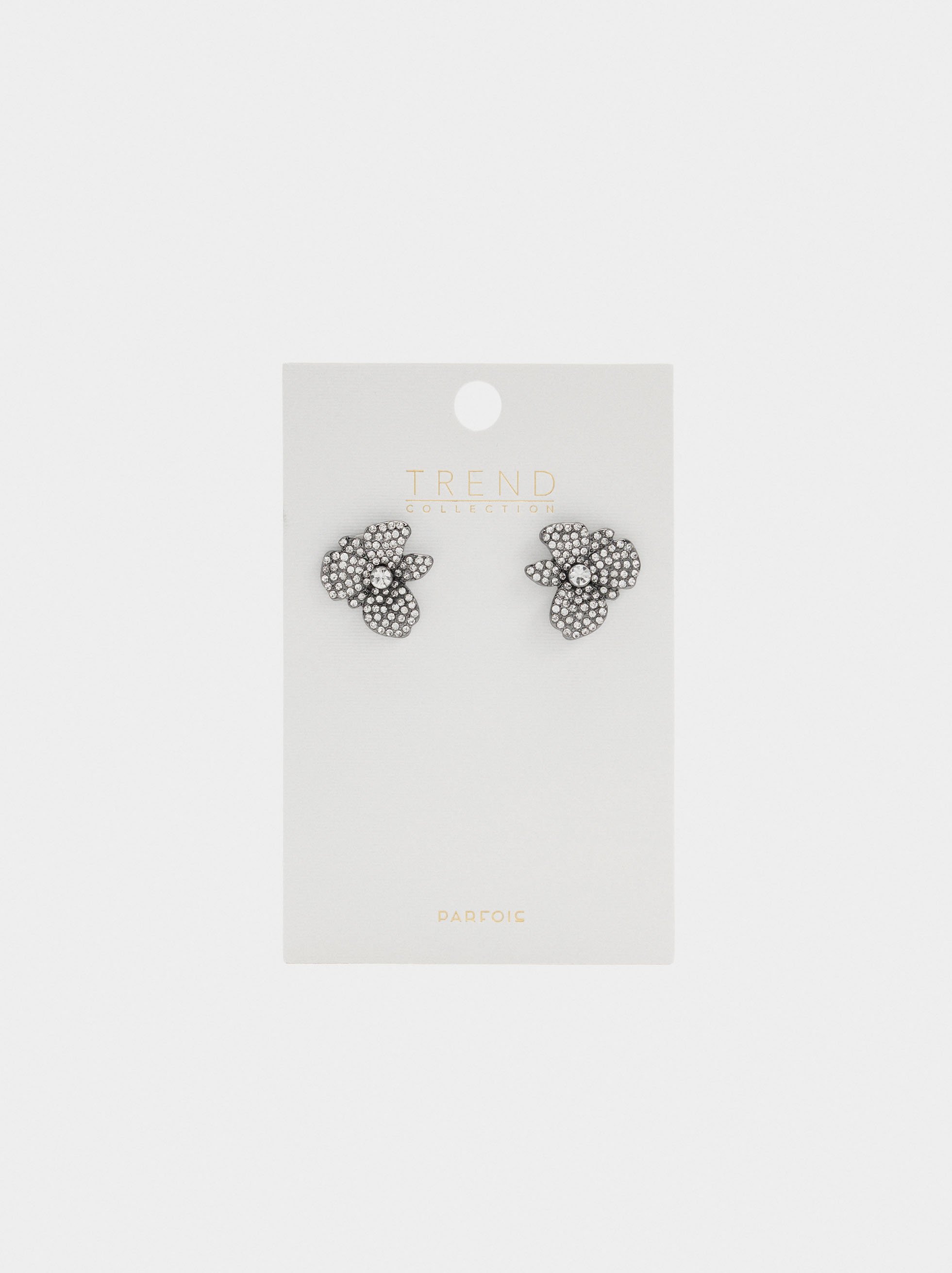 Flower earrings with crystals image number 3.0