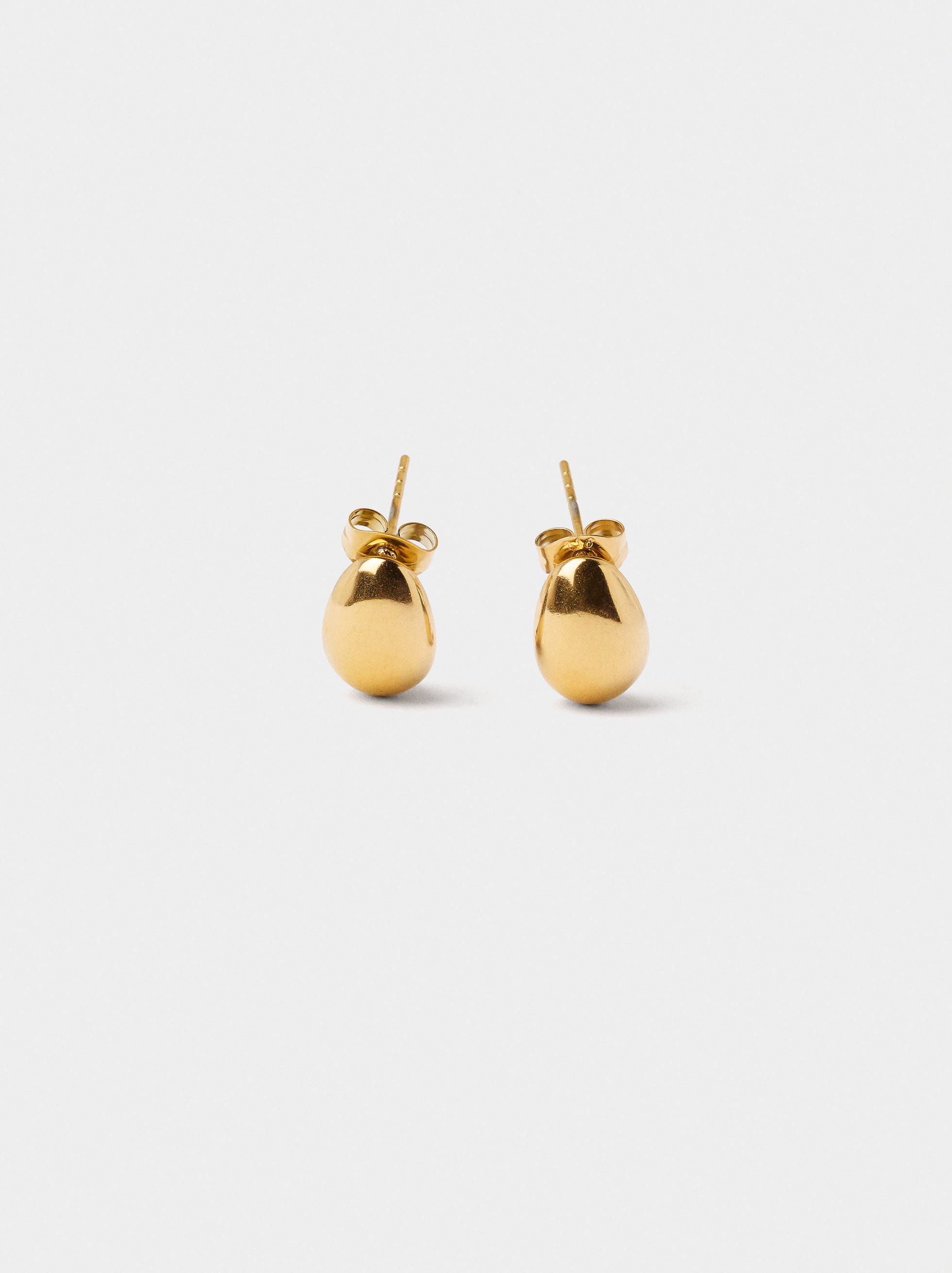 Oval earrings - stainless steel image number 0.0