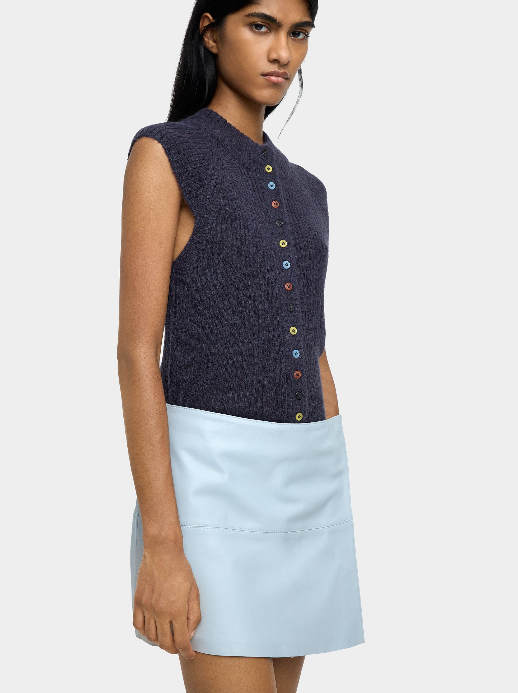 Leather skirt with wrap image number 2.0