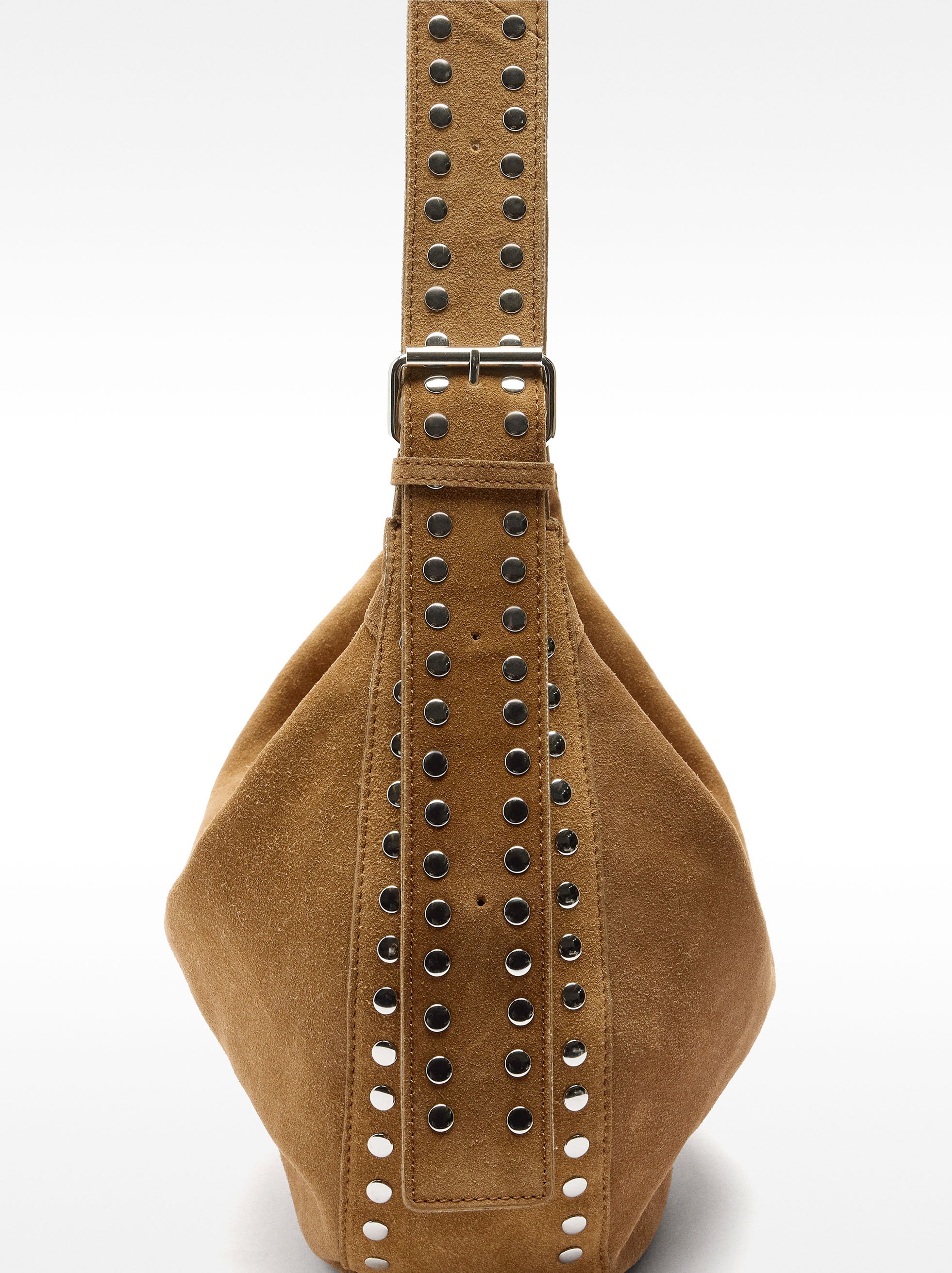 Leather shoulder bag with studs image number 3.0
