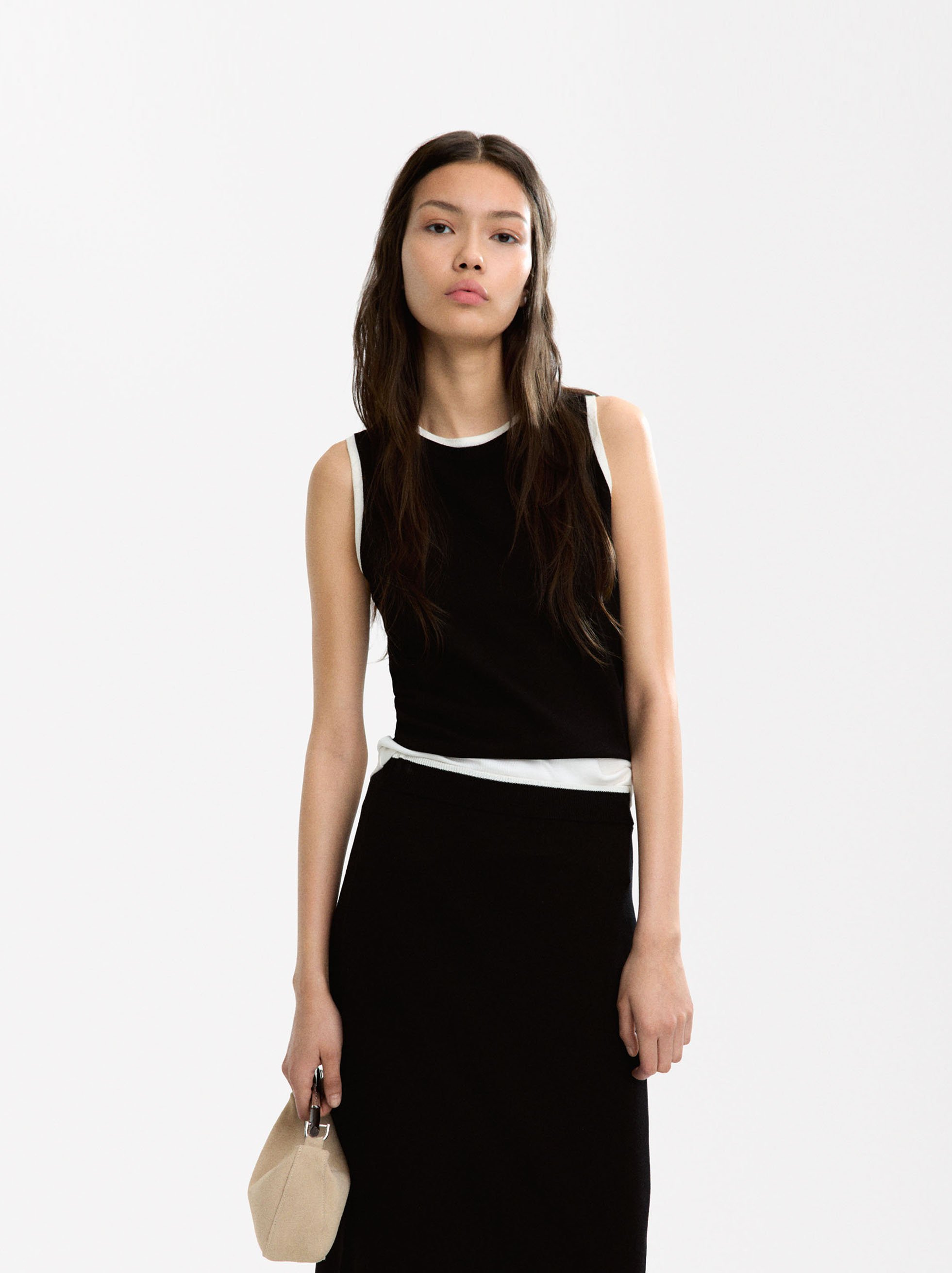 Contrast knit top image number 5.0