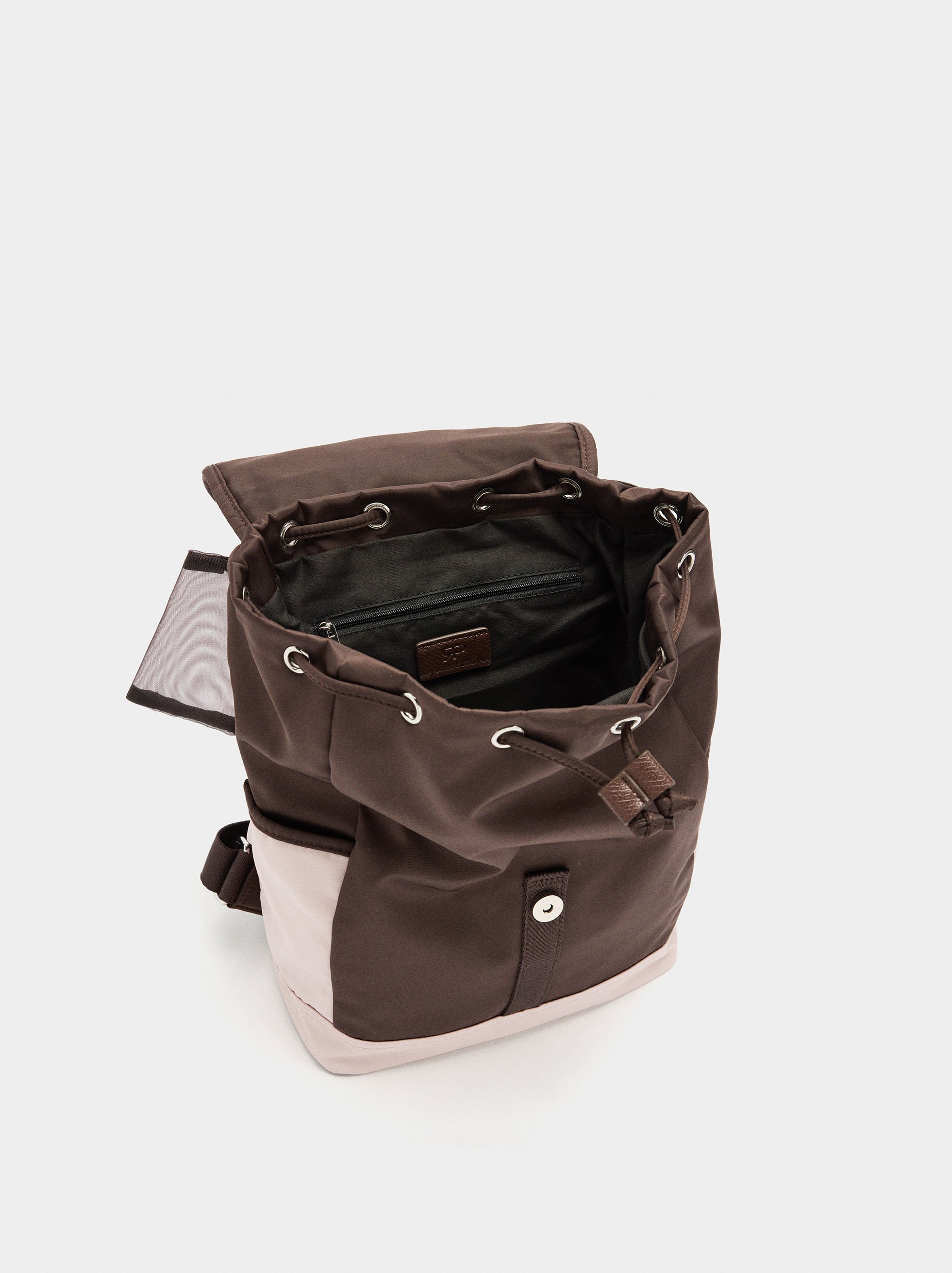 Nylon colour block backpack image number 4.0