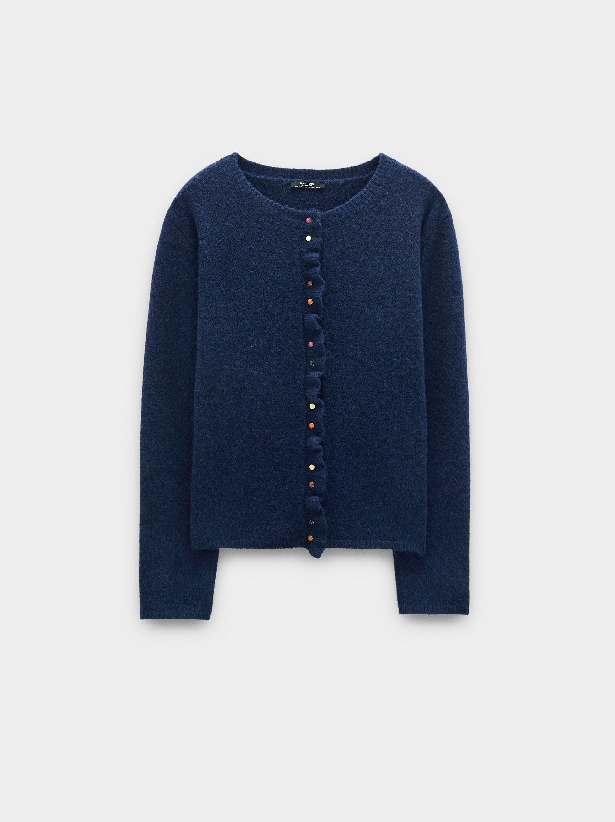 Knitted cardigan with ruffles image number 4.0