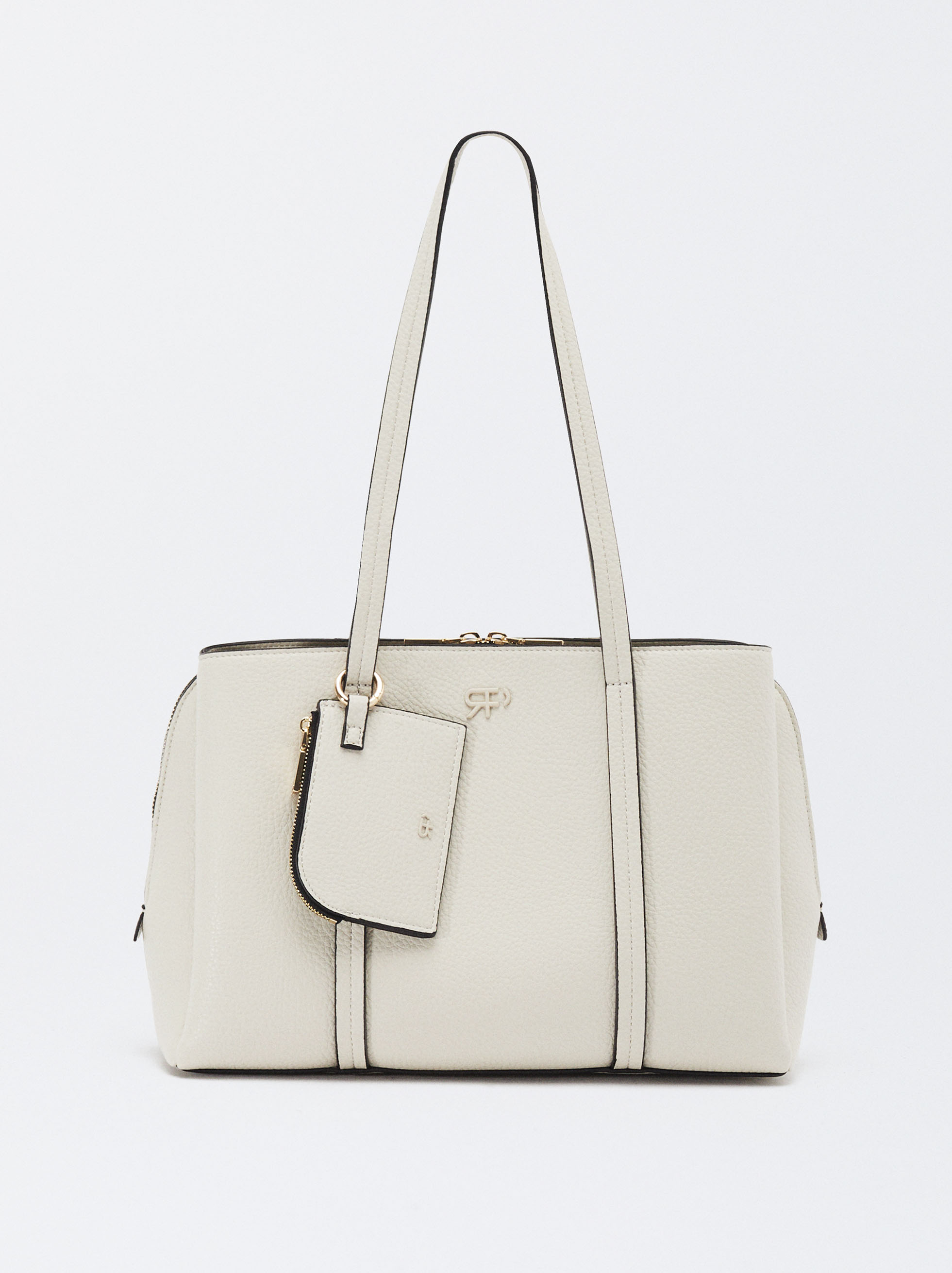 Shopper Bag With Pendant Black Parfois