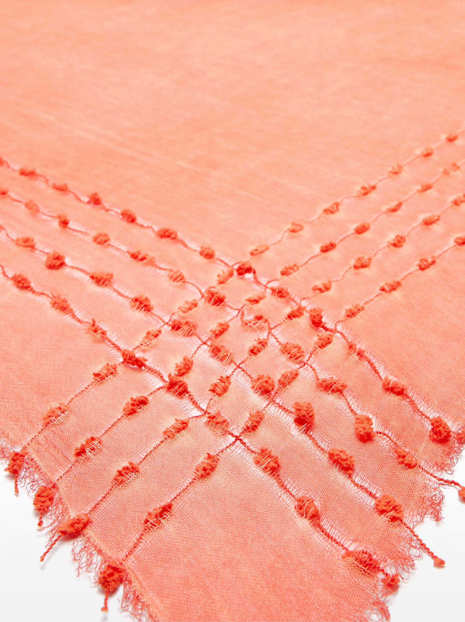 Pashmina crossed detail with knots image number 1.0