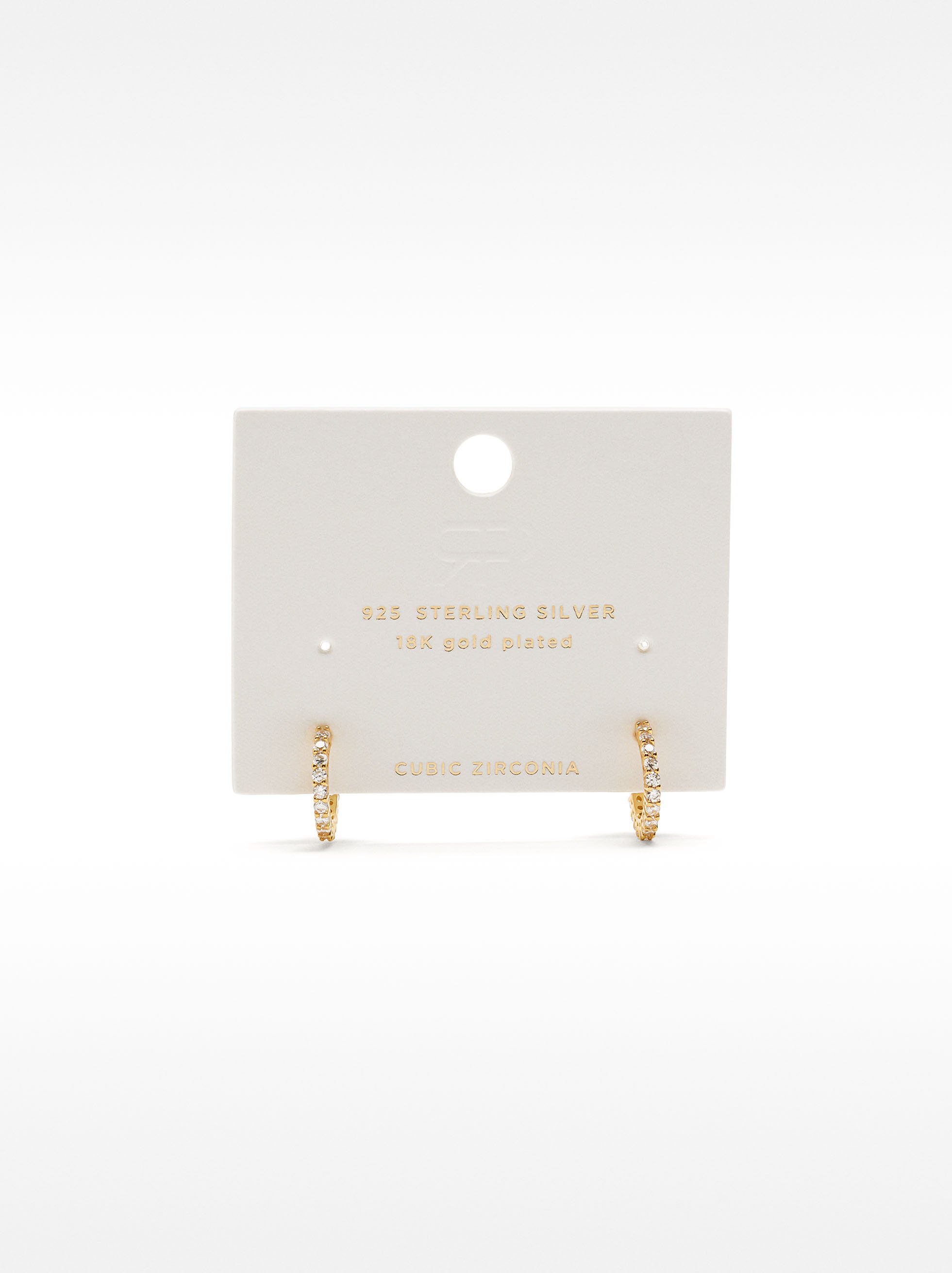 Hoop earrings with zirconia - 925 sterling silver image number 4.0