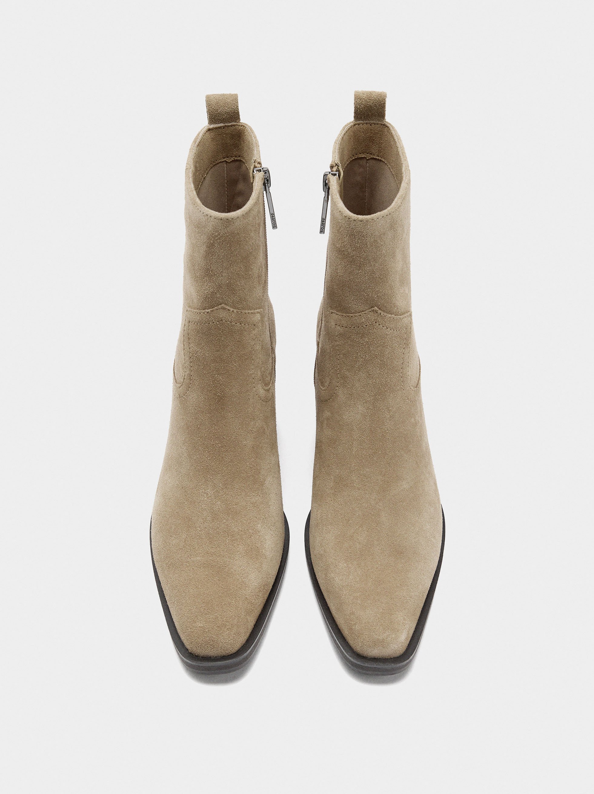 Leather ankle boots with wide heel image number 0.0