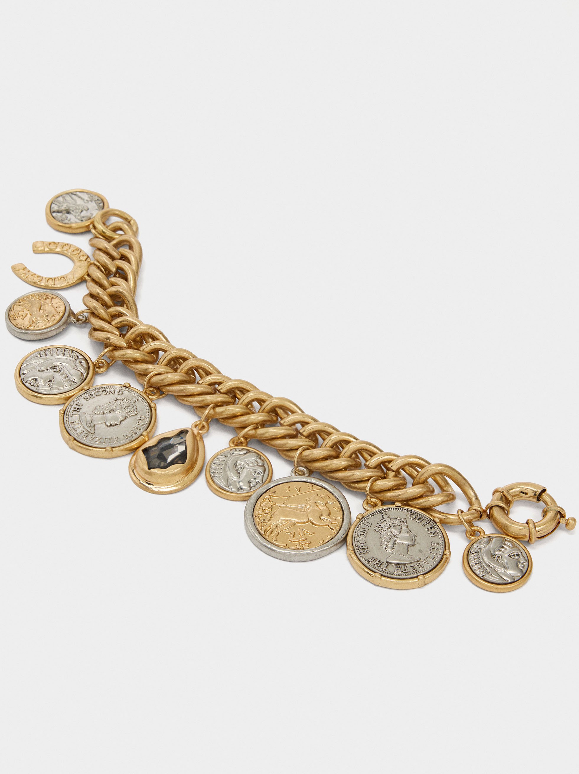 Braccialetto bicolore con monete image number 2.0