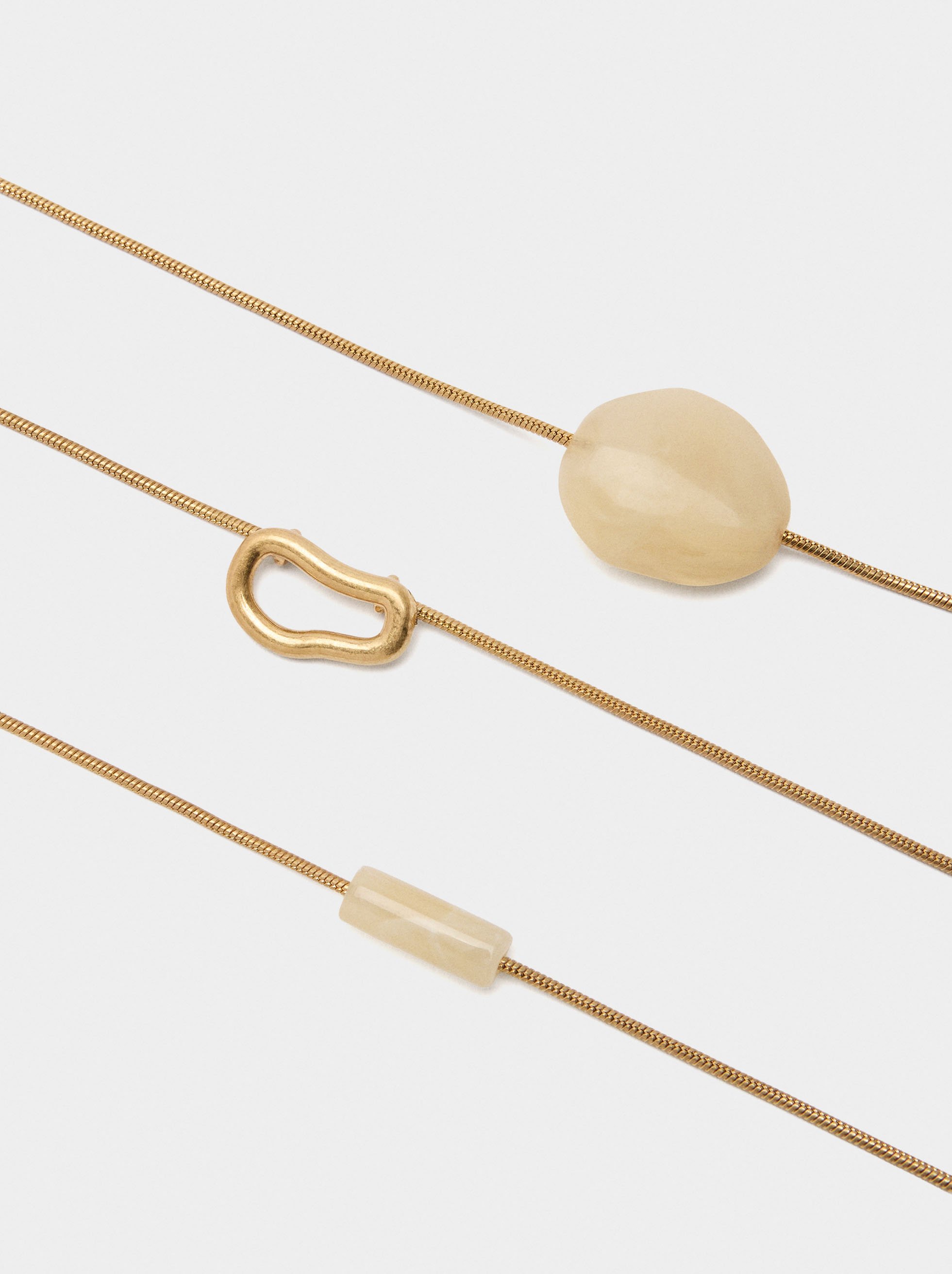 Set de collares pendientes efecto piedra image number 3.0