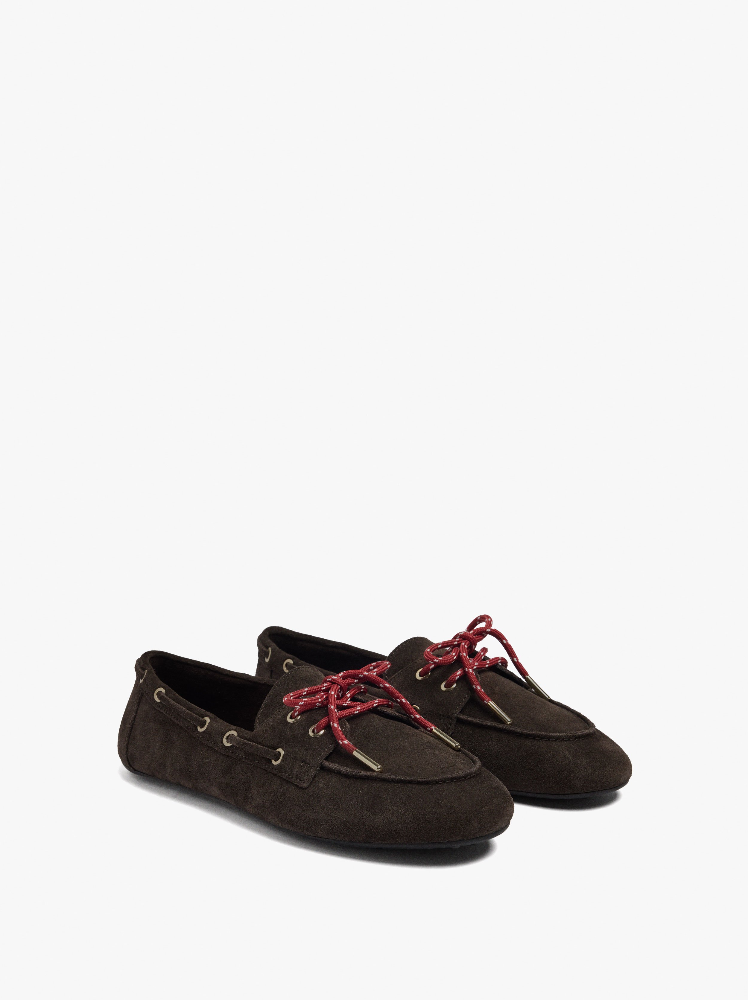 Leather moccasins with double lace image number 4.0