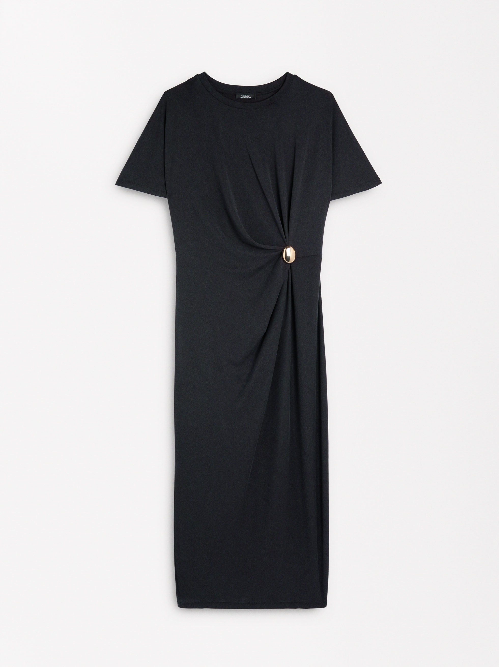 Vestido largo con detalle metalizado image number 4.0