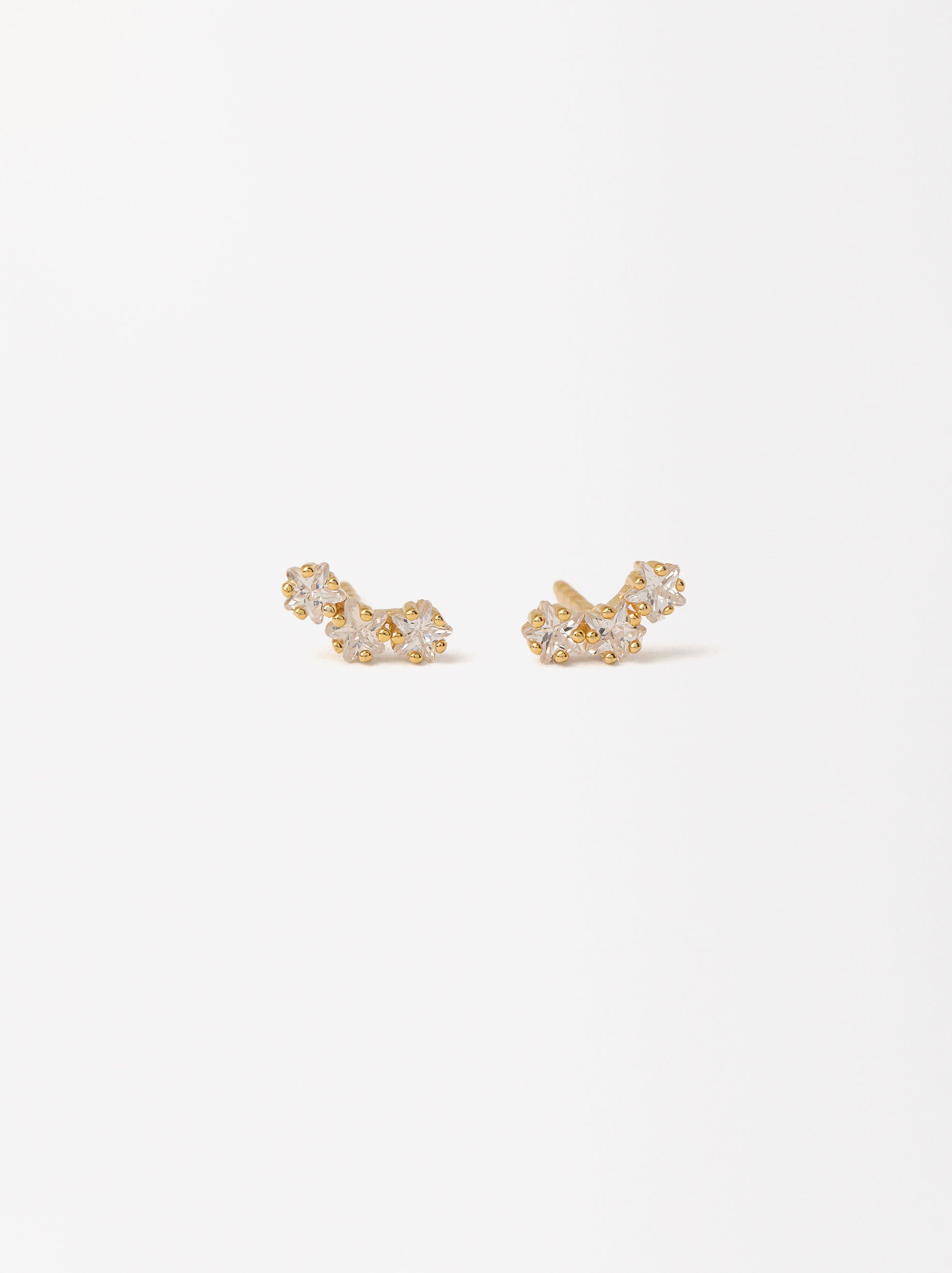 Boucles d'oreilles serties de zircones - Argent Sterling 925 image number 0.0