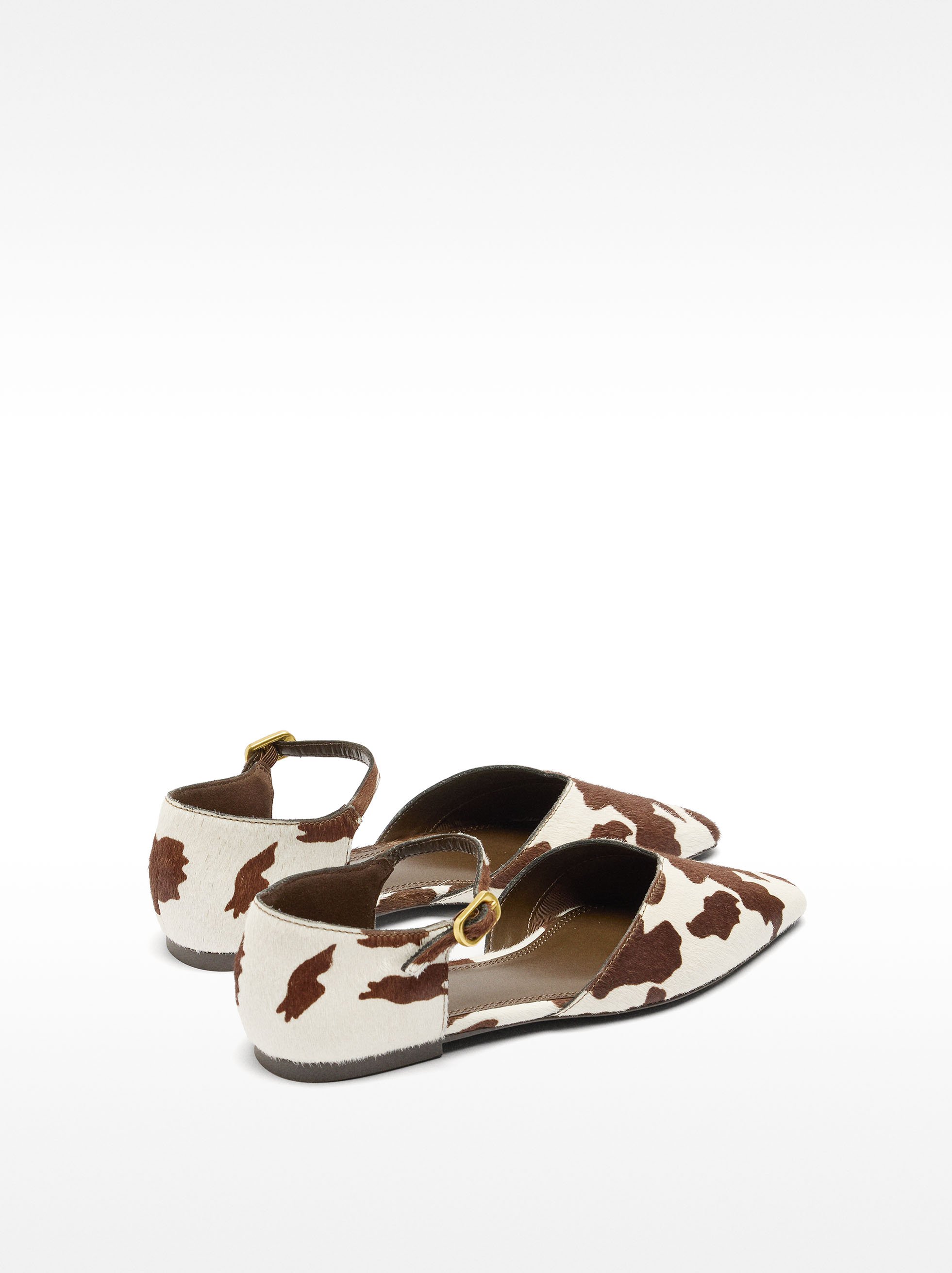 Leather ballet flats with fur image number 3.0
