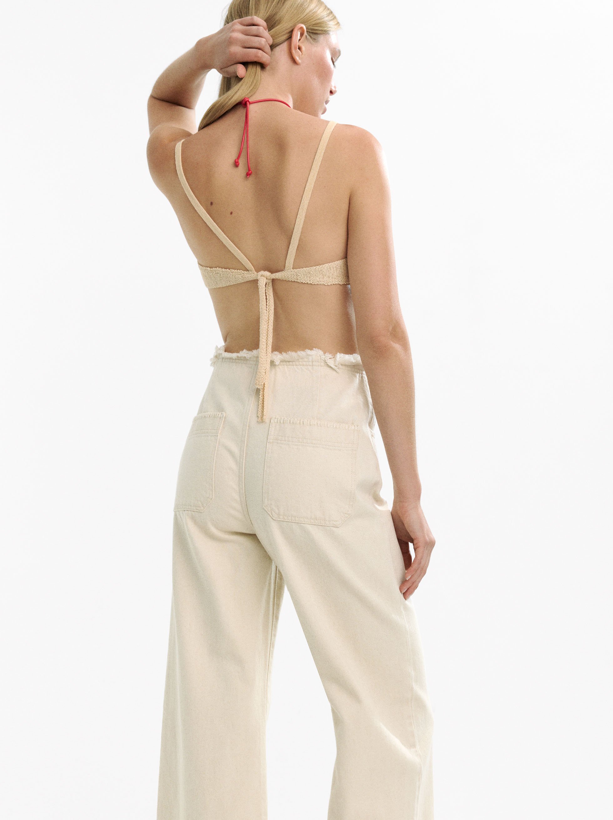 100% cotton denim trousers image number 3.0