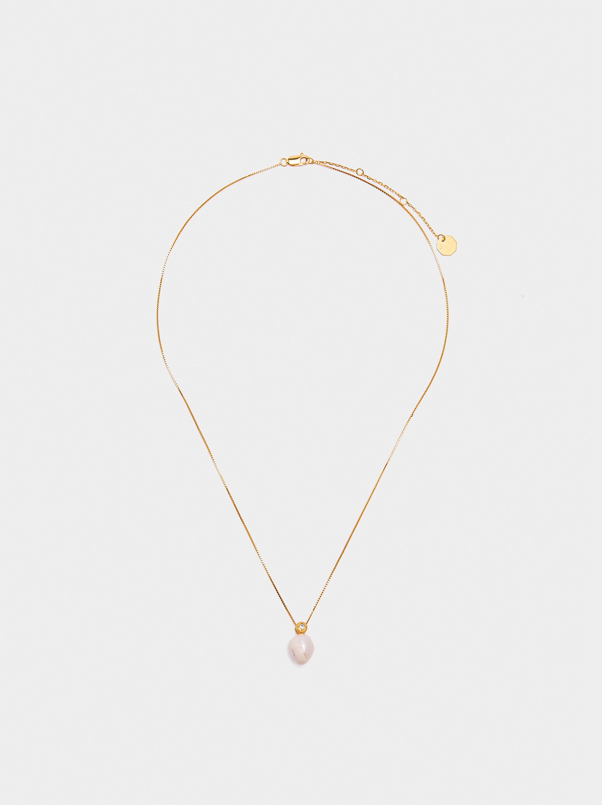 Necklace with freshwater pearl pendant – 925 sterling silver image number 1.0