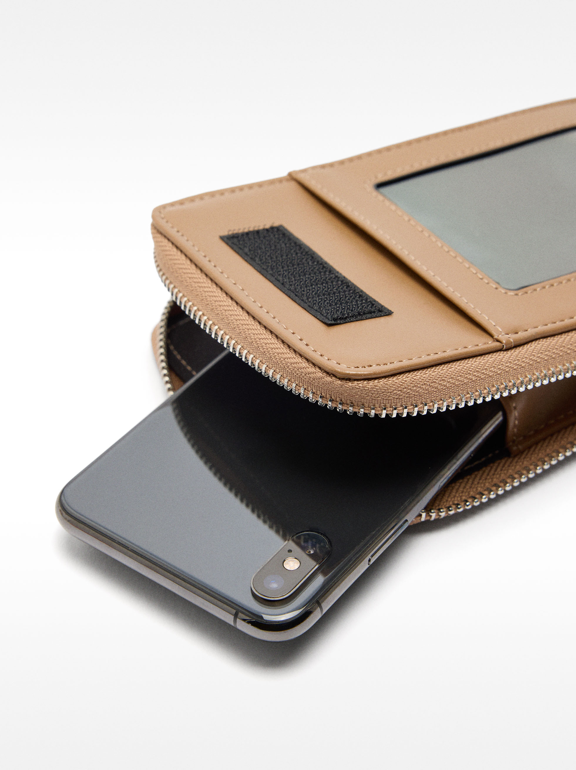 Squares-printed mobile phone pouch image number 3.0
