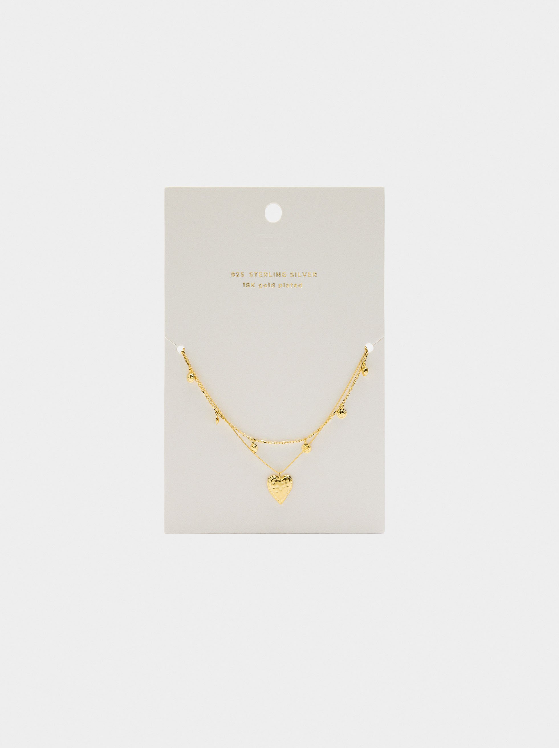 Double necklace with heart pendant - 925 sterling silver image number 4.0