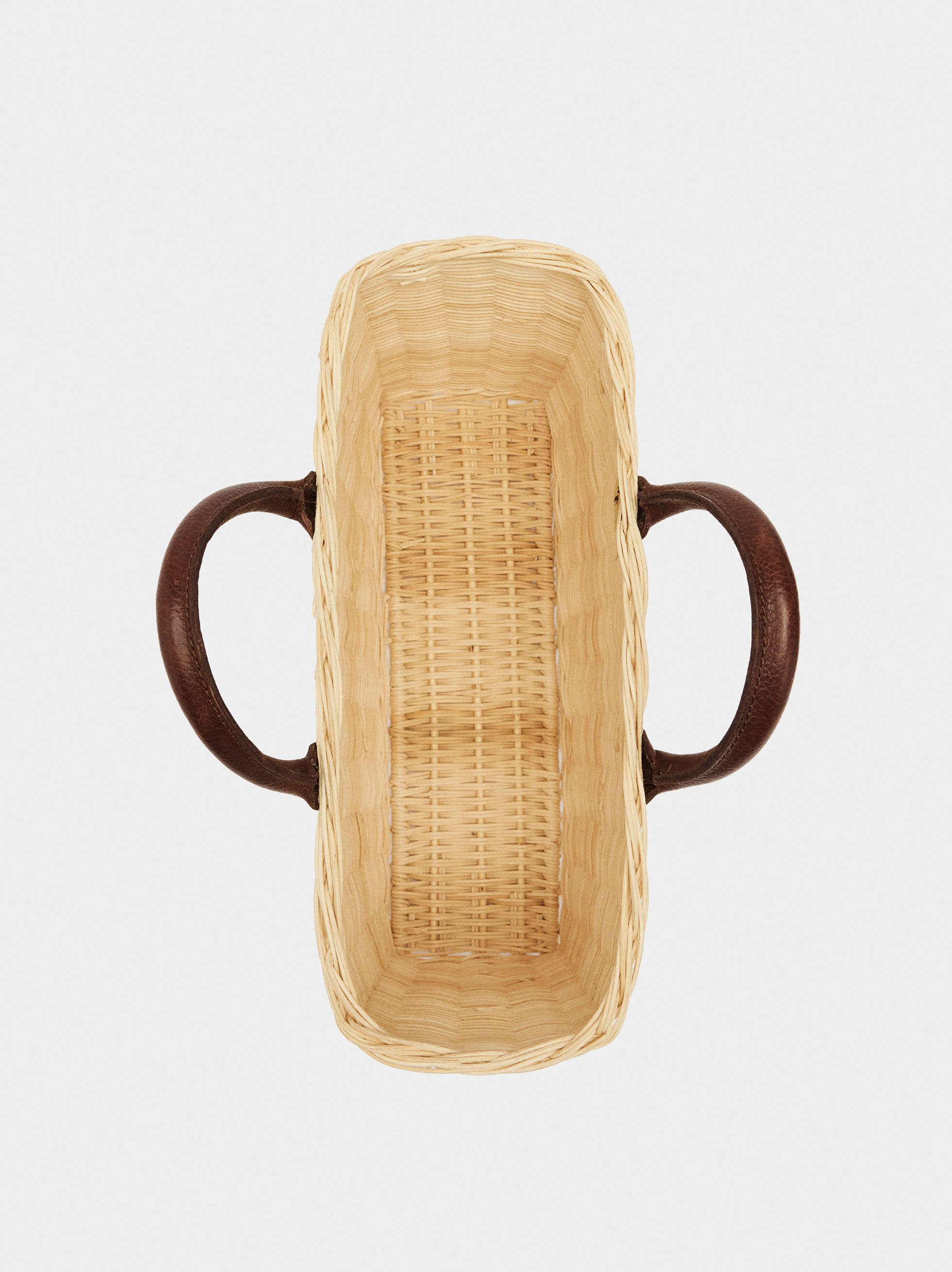 Rattan basket with leather details image number 5.0