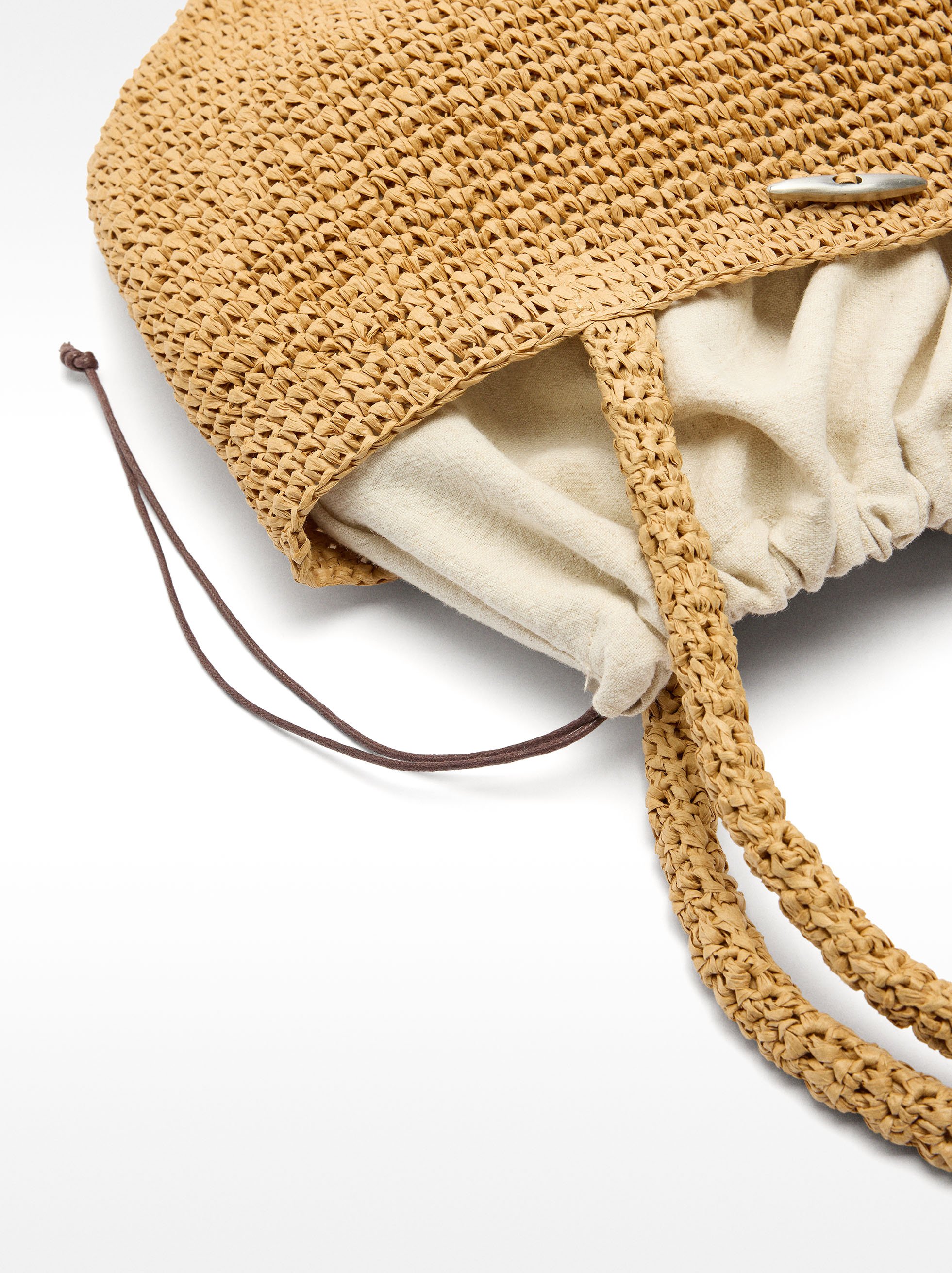 Tote bag with straw effect M image number 2.0