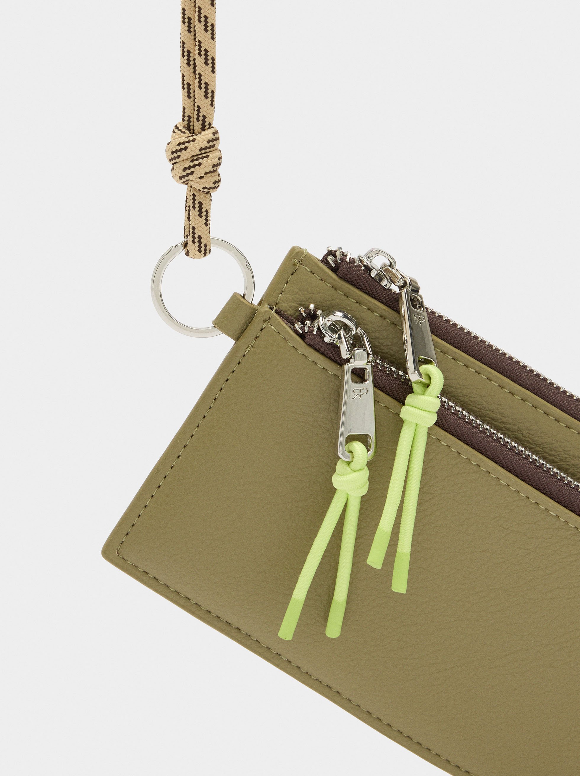 Multi-purpose pouch with texture and cord image number 1.0