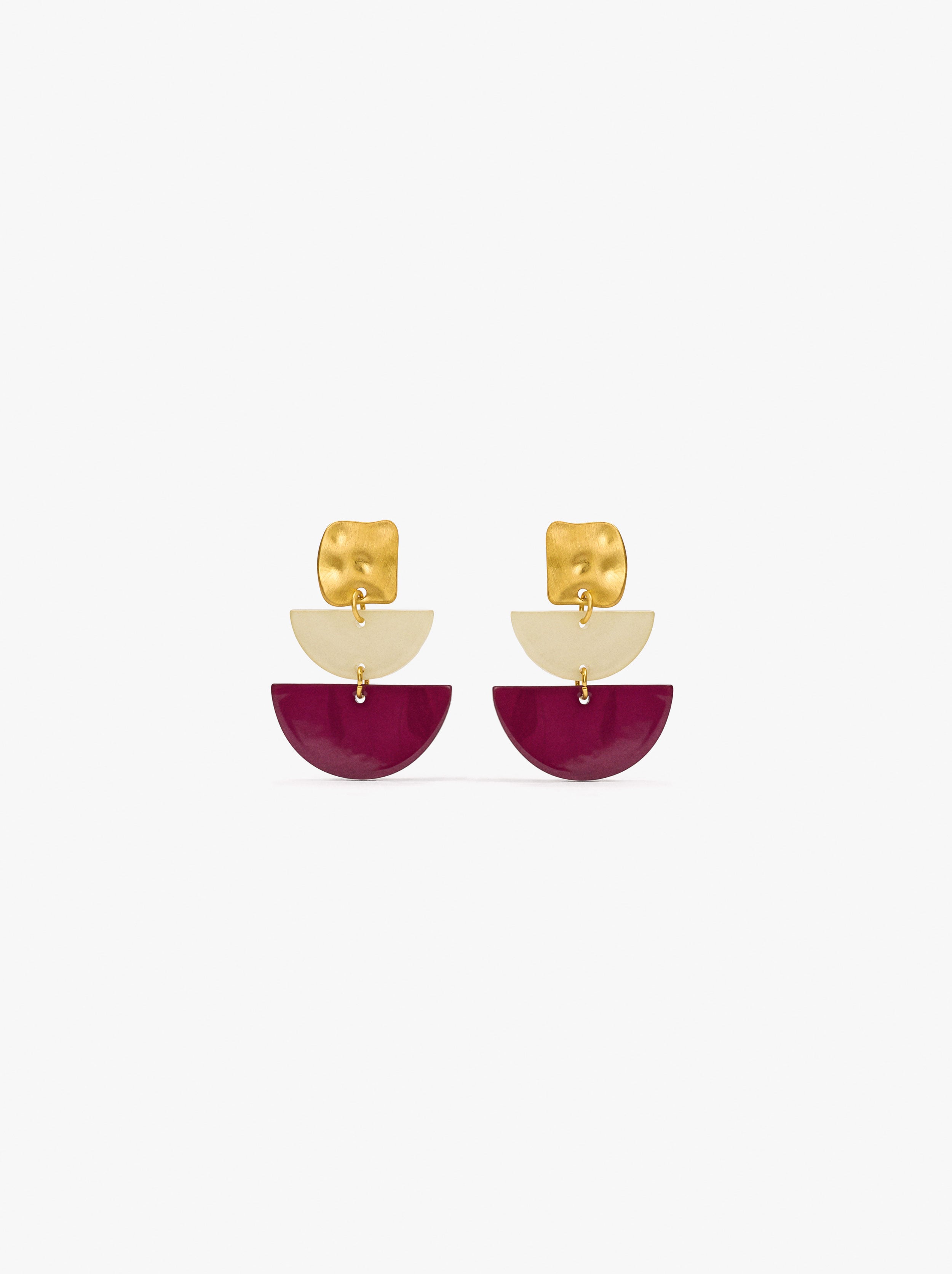 Boucles d'oreilles g&eacute;om&eacute;triques avec r&eacute;sine image number 0.0