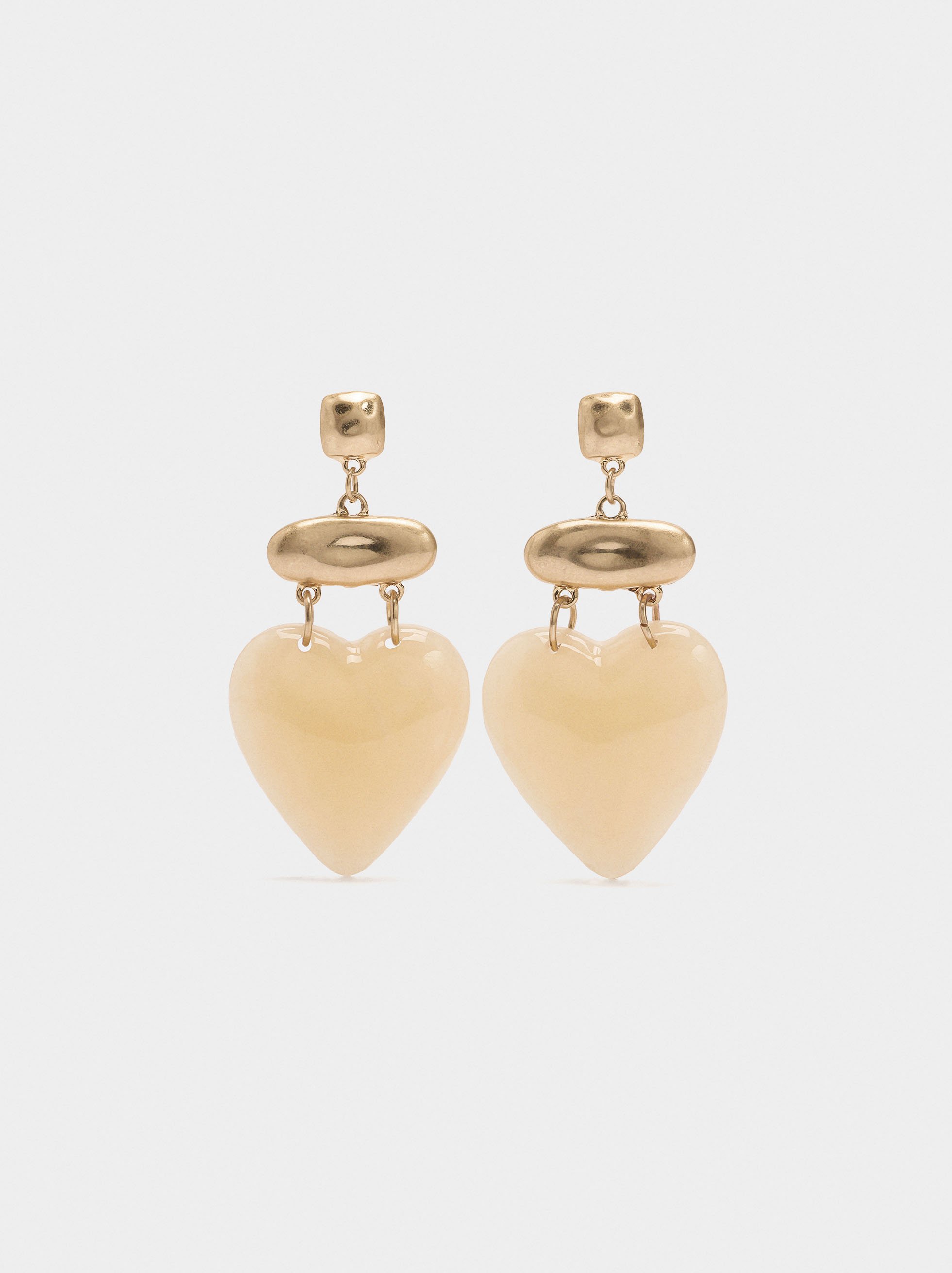 Earrings with heart stone effect image number 0.0
