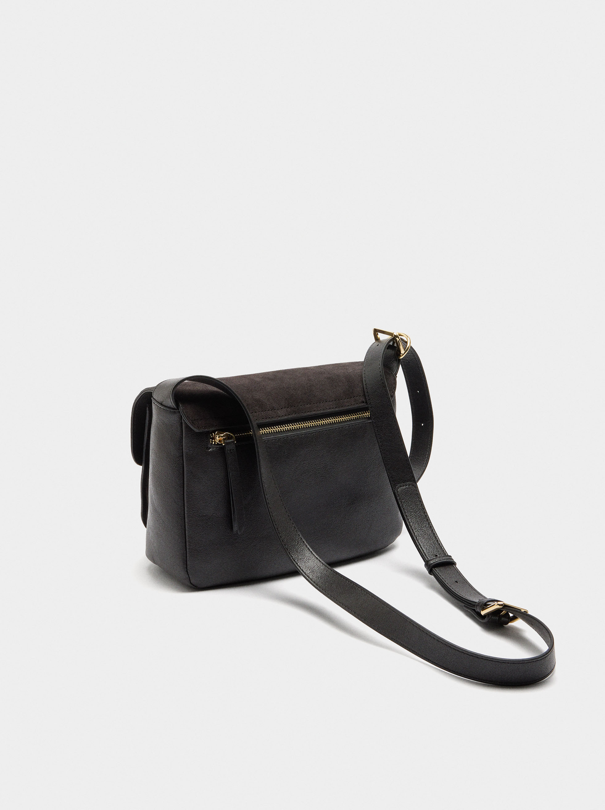 Schultertasche mit Leder image number 3.0