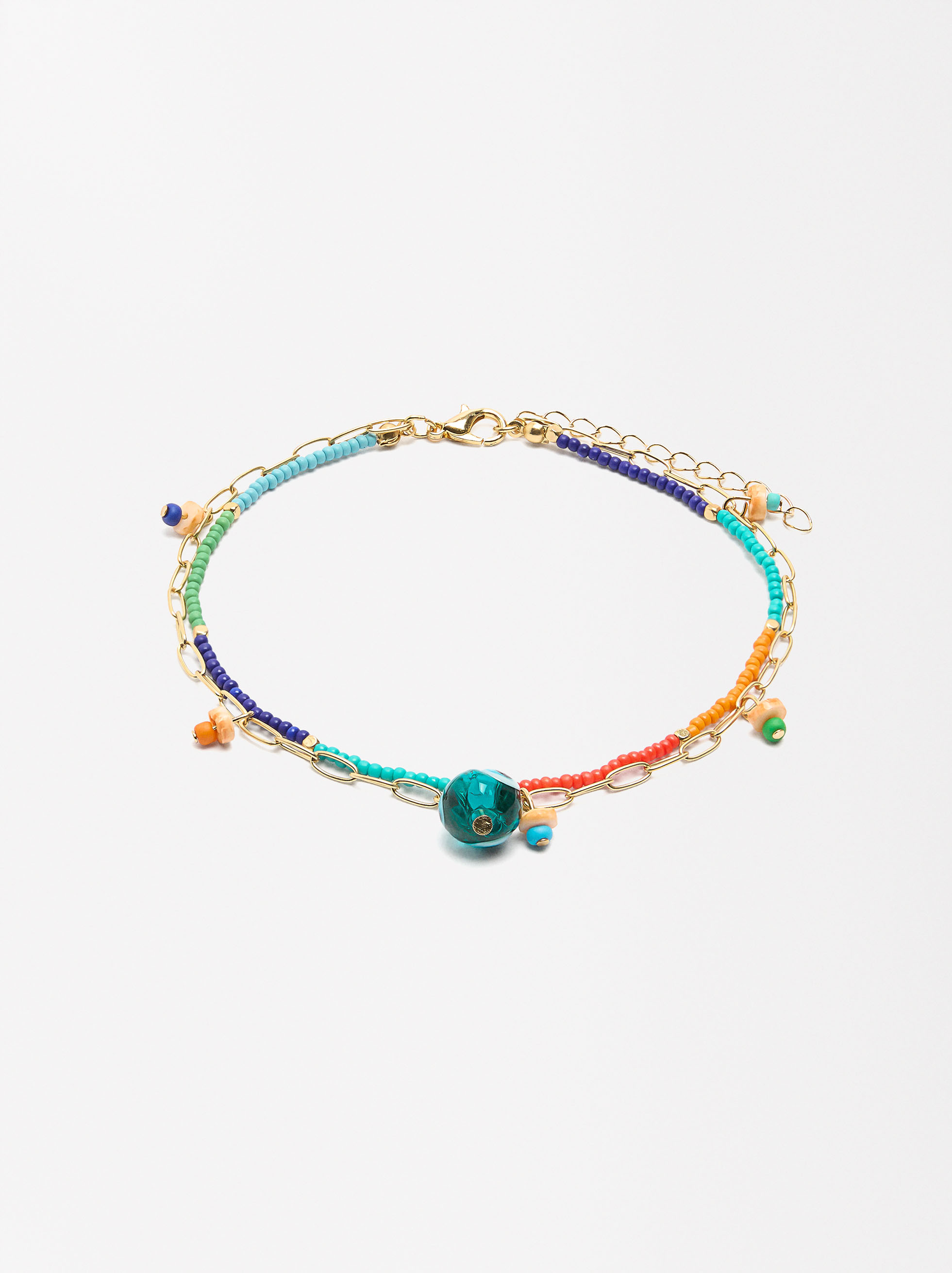 Double beaded ankle bracelet image number 0.0
