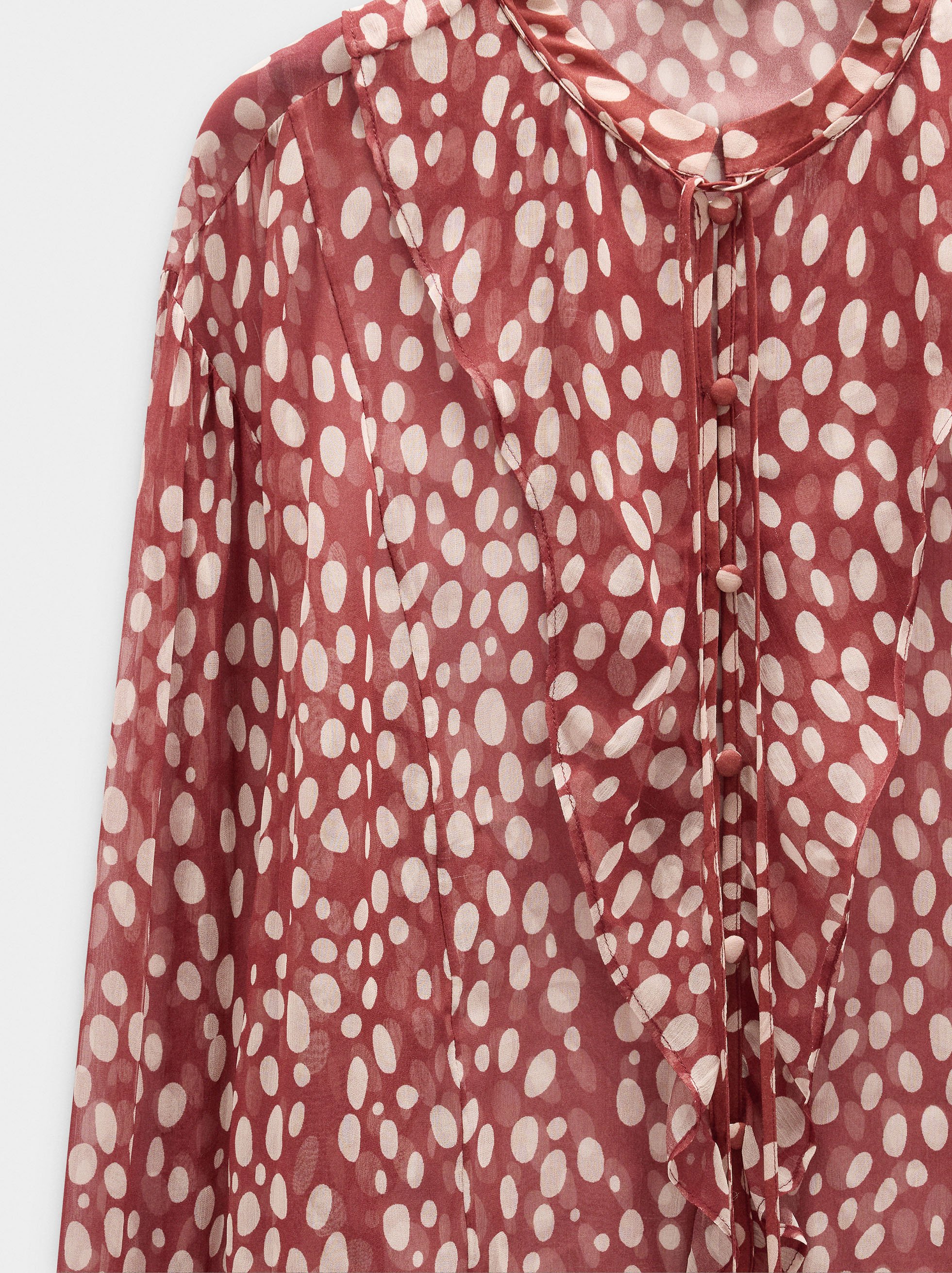 Blouse with semi-transparent print image number 5.0
