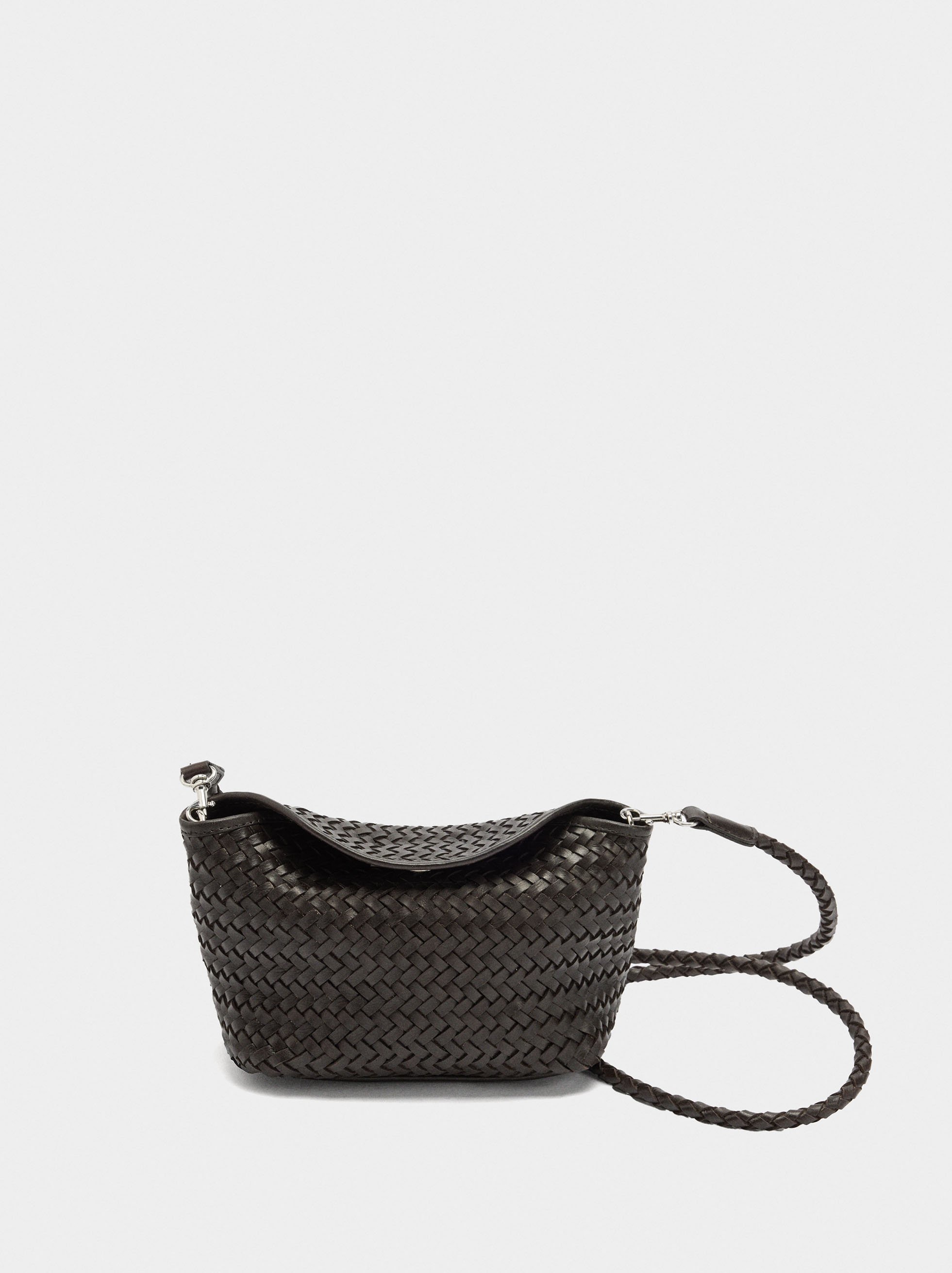 Braided leather crossbody bag image number 0.0