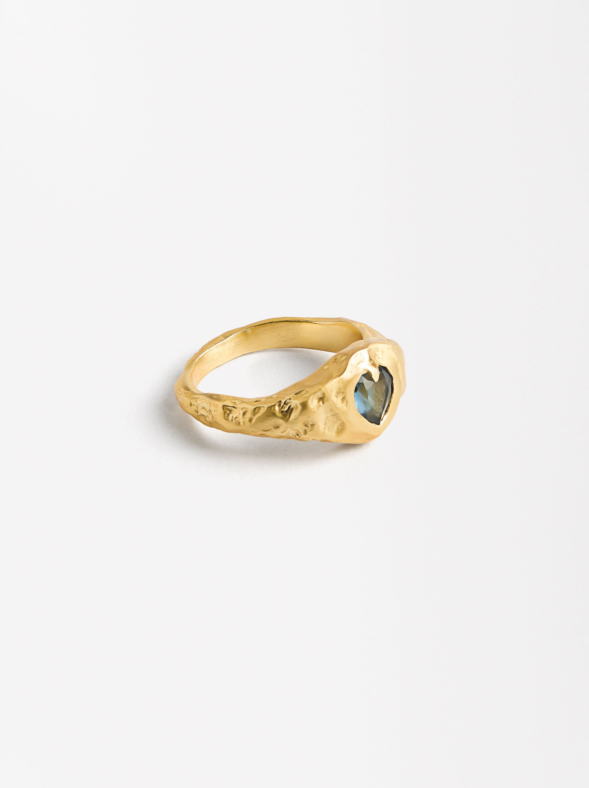 Ring mit Kristall vergoldet 18k image number 3.0