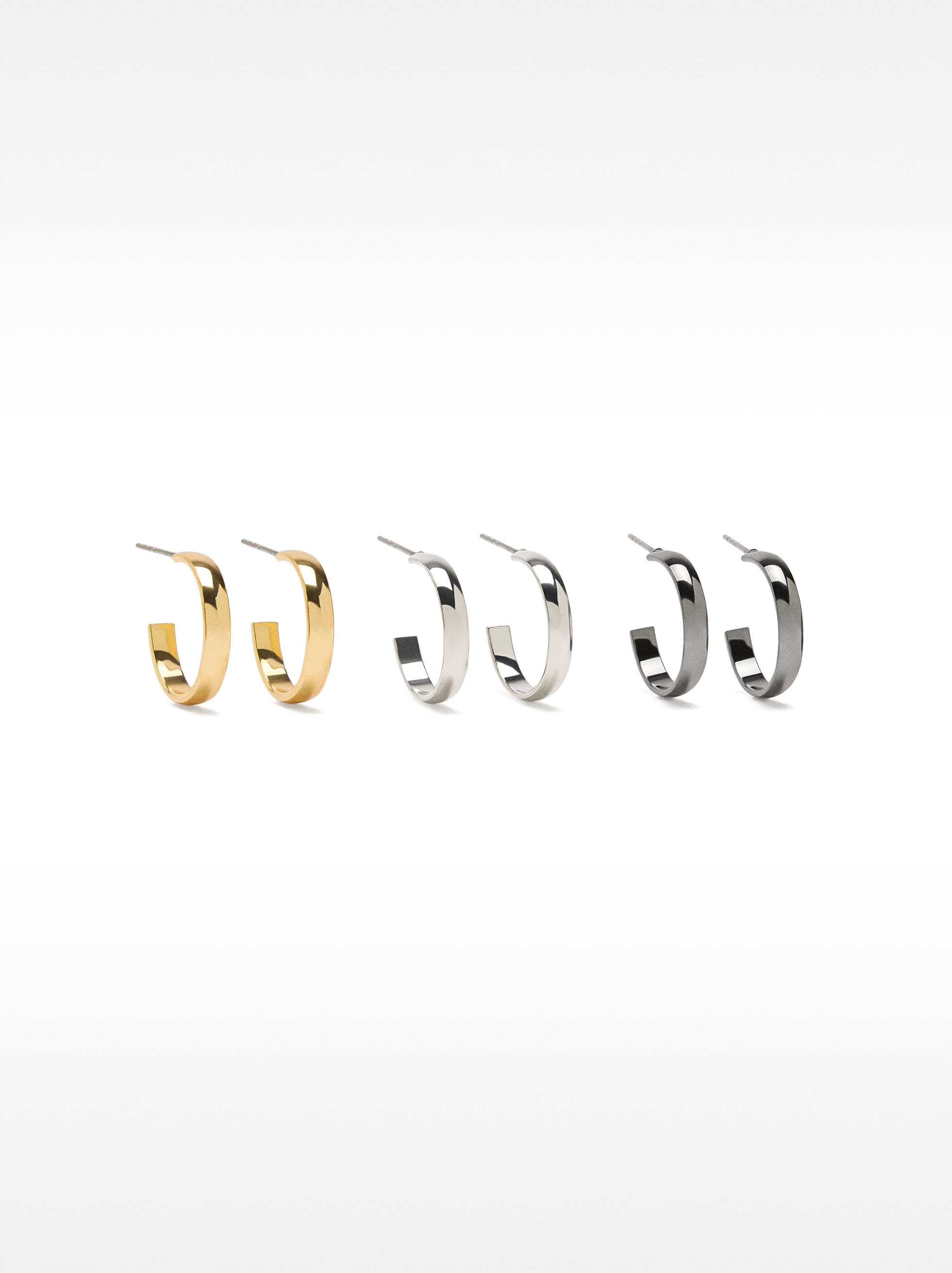 Set of basic small hoop earrings image number 1.0