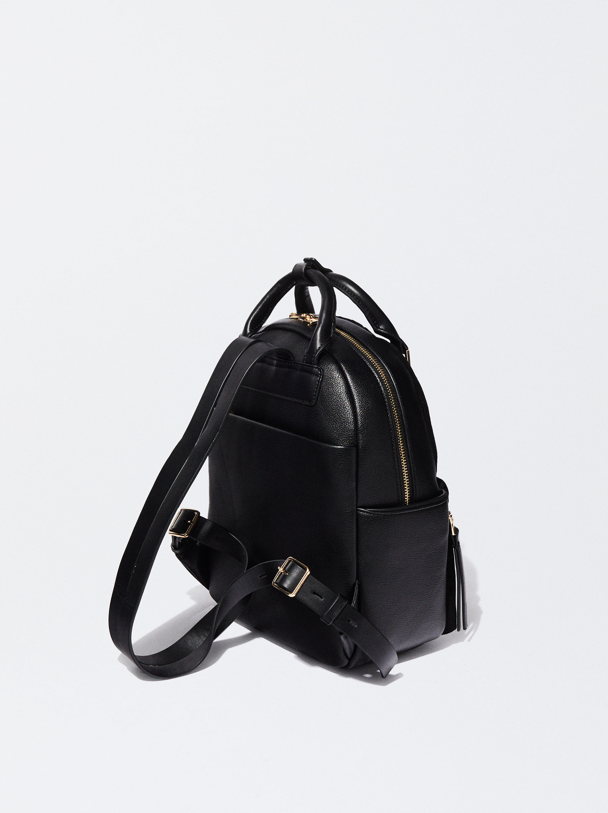 Black suede store backpack women's
