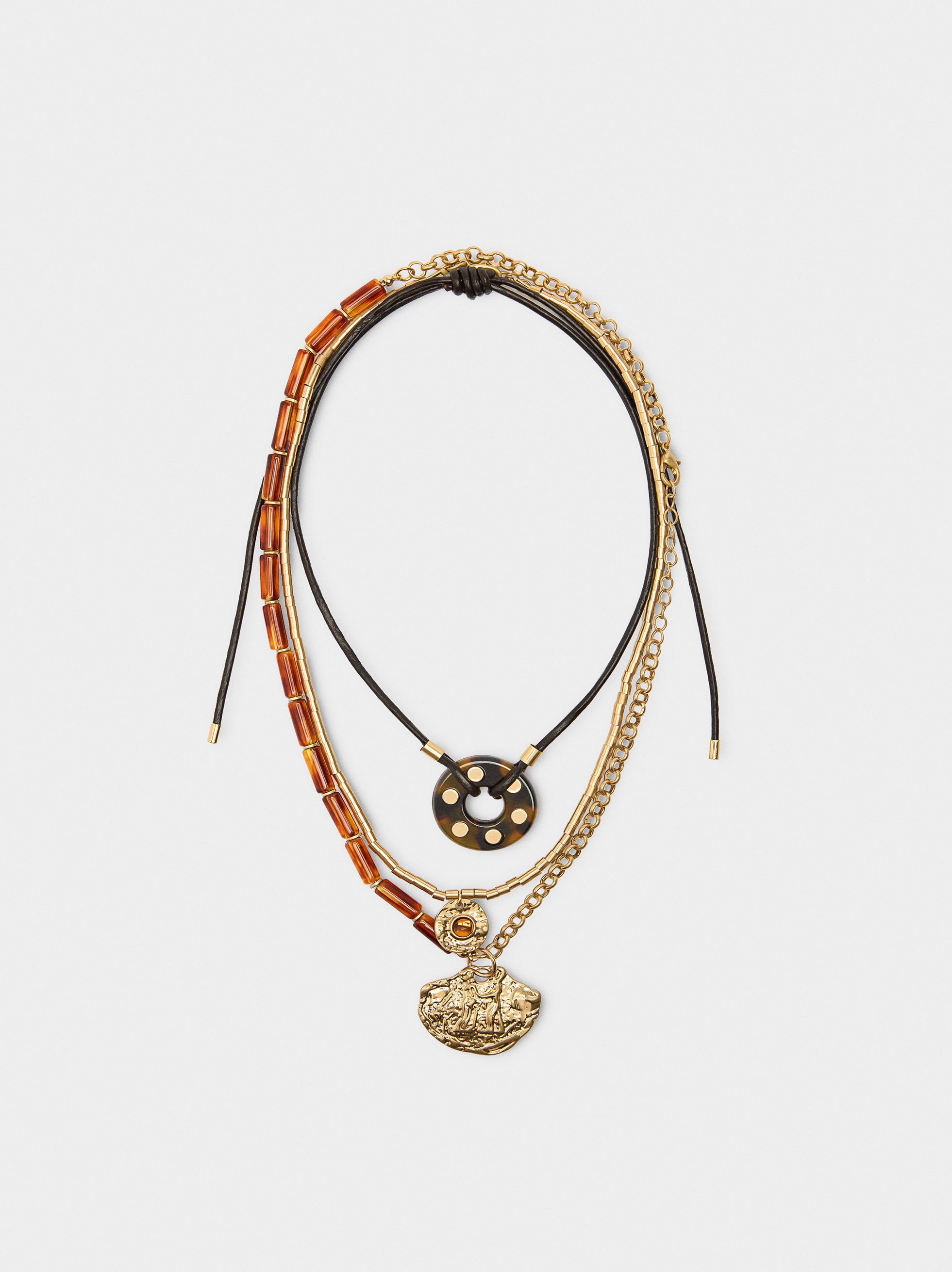 Set of necklaces with tortoise effect image number 0.0