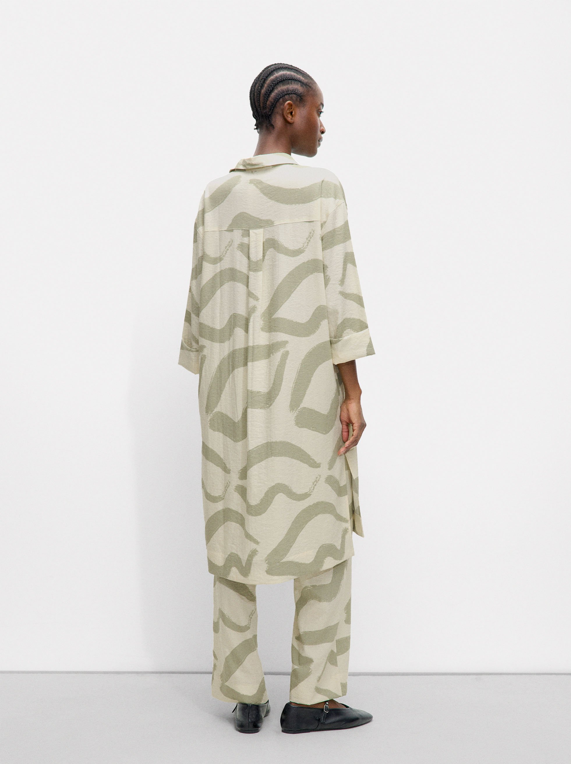 Printed shirt dress image number 3.0