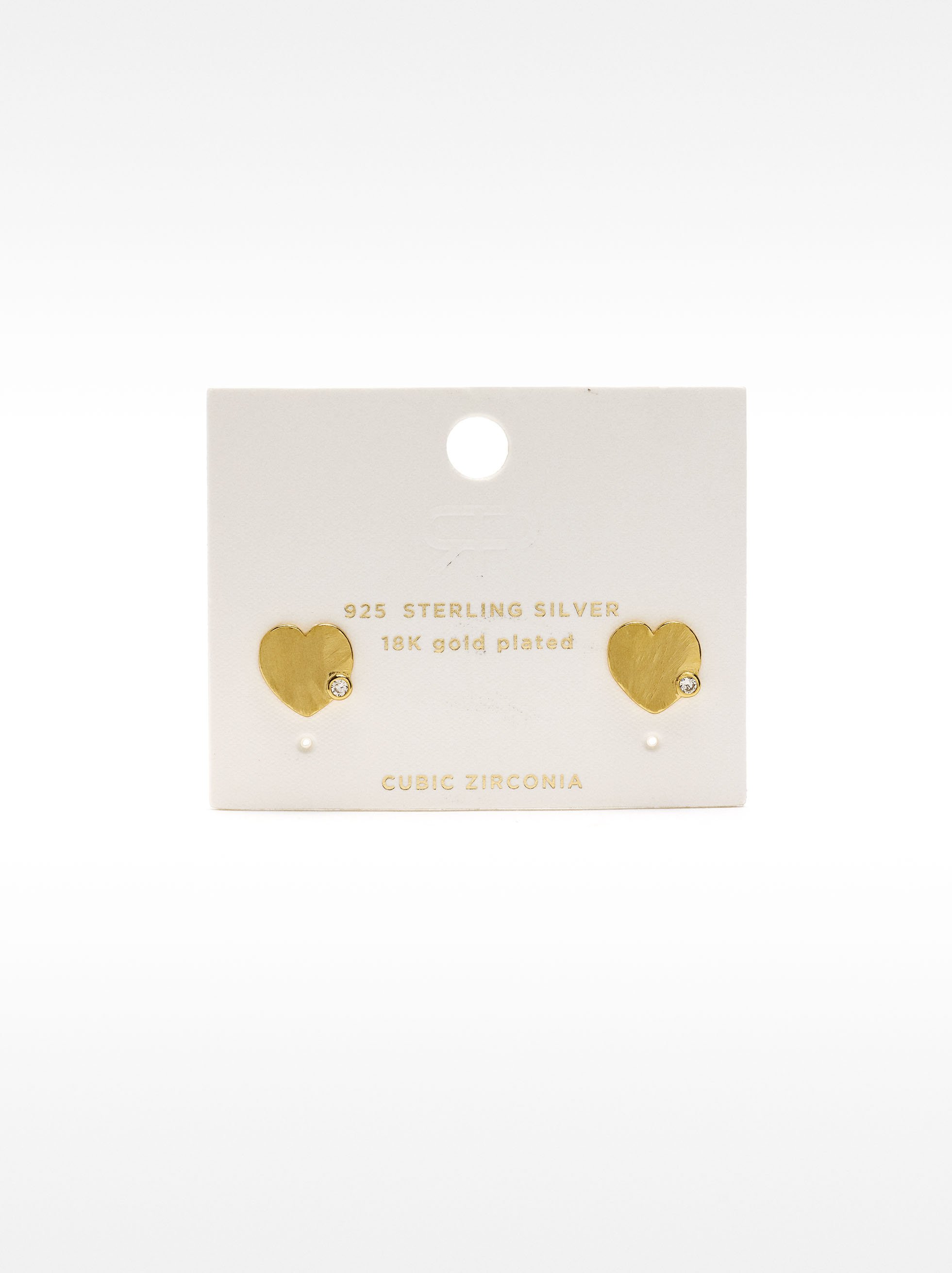 Heart earrings with zirconia - 925 sterling silver image number 3.0