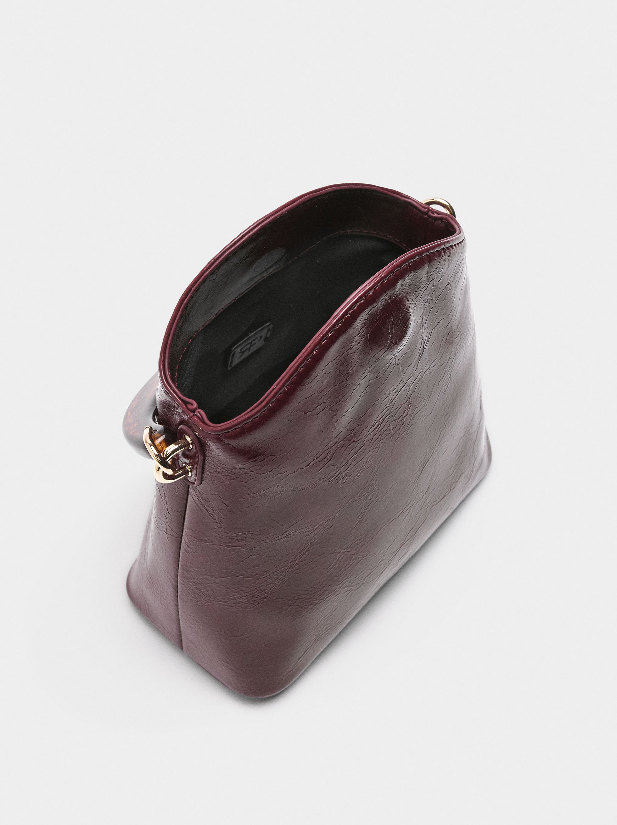 Sac à main à anse effet écaille de tortue image number 4.0