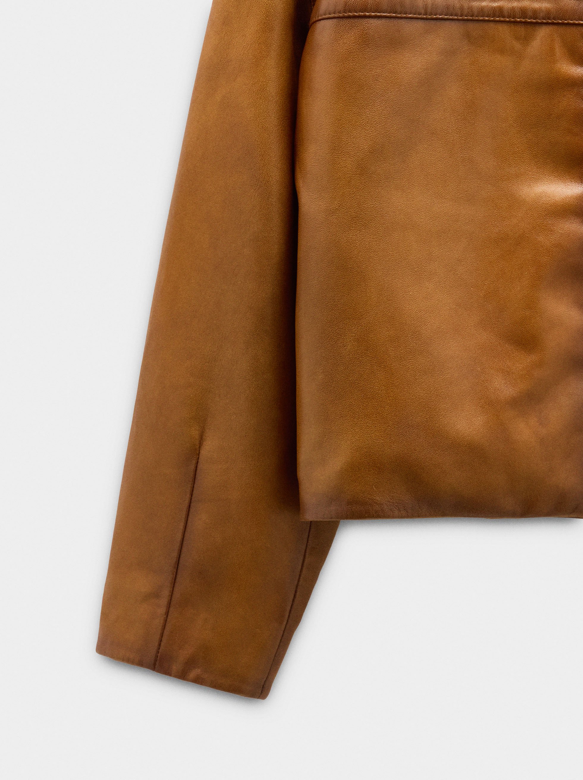 Leather jacket with topstitching image number 1.0