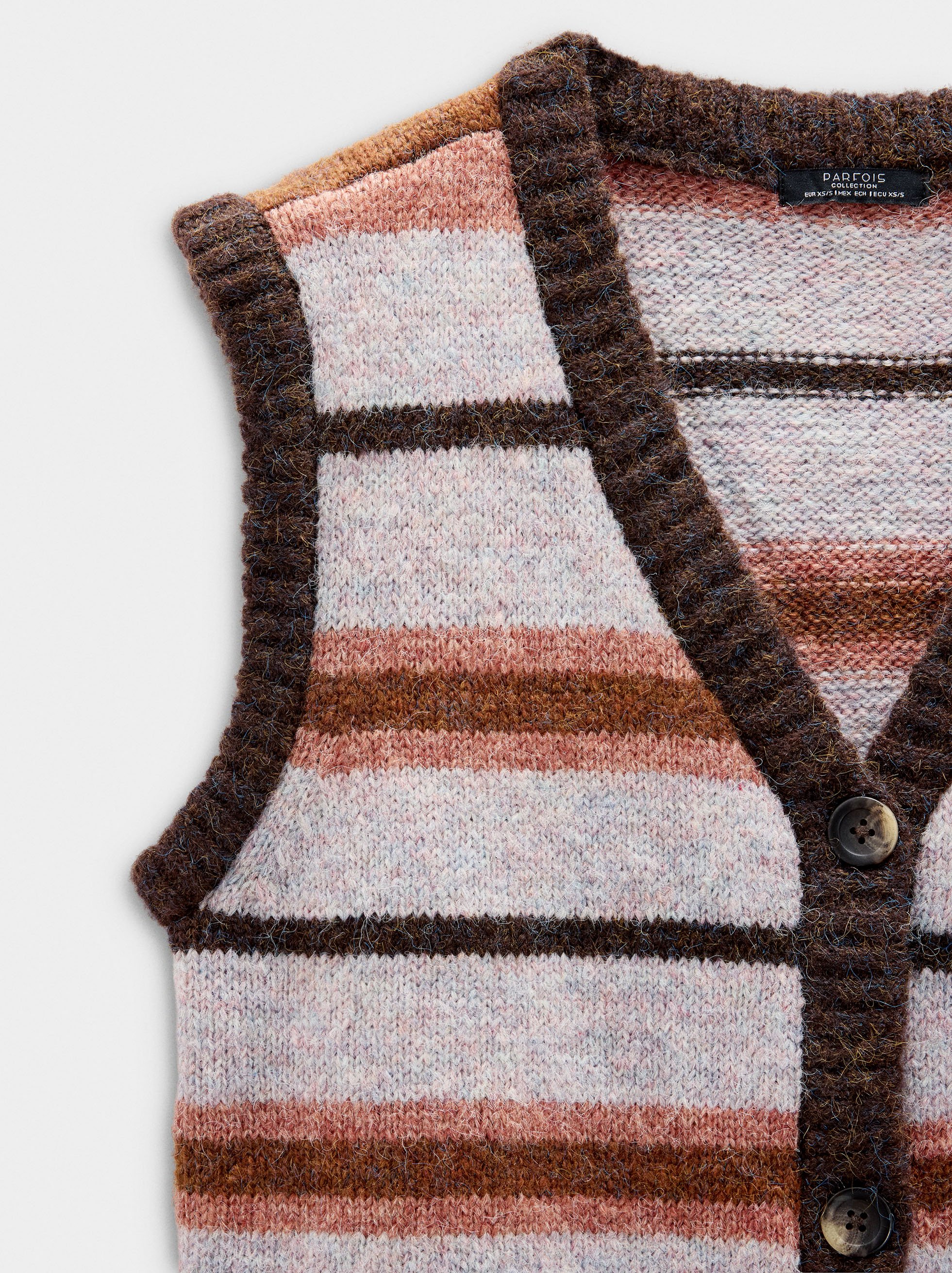Knit vest with stripes image number 5.0