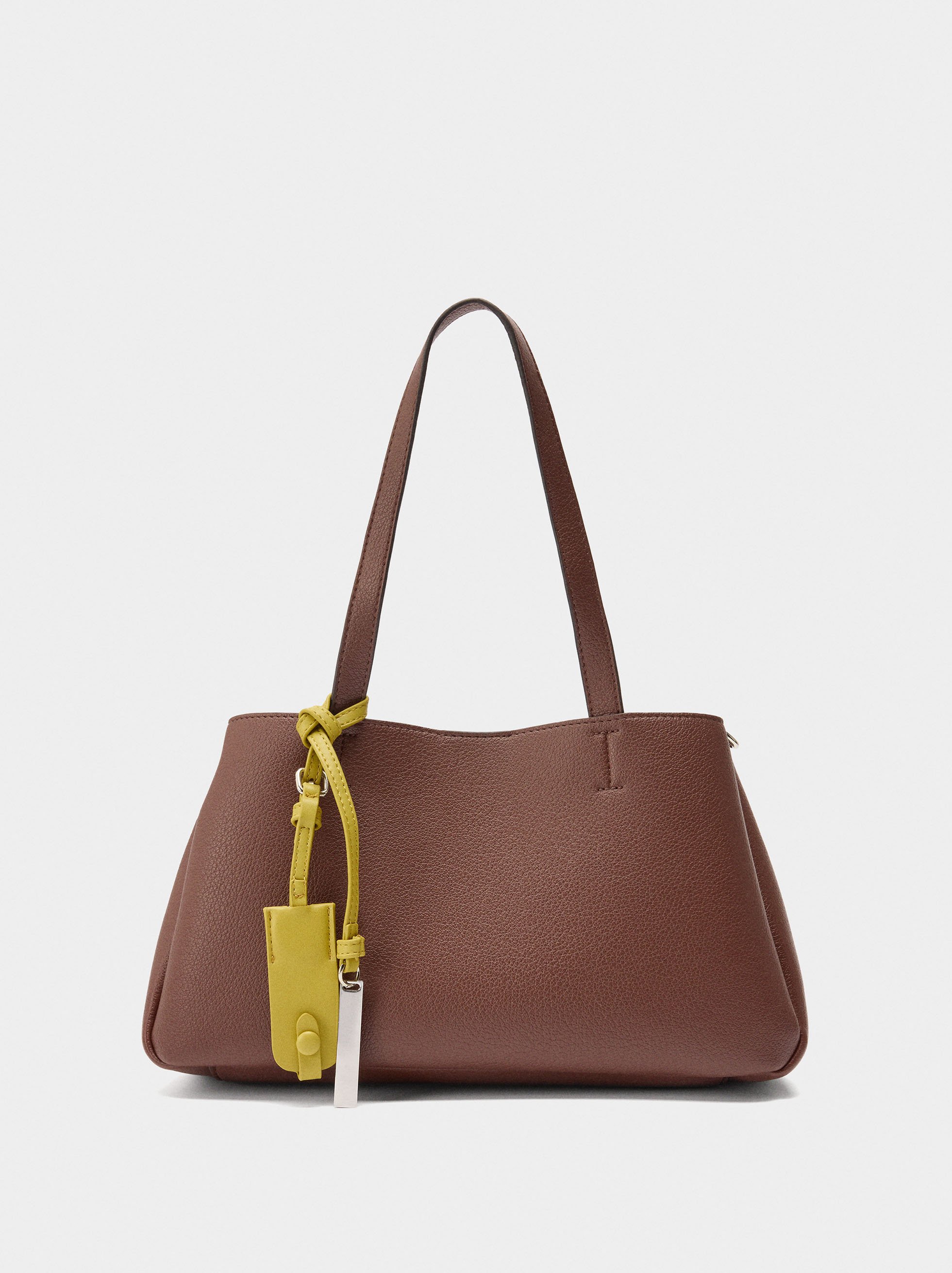 Tote-Tasche aus glattem Material mit Anh&auml;nger image number 0.0