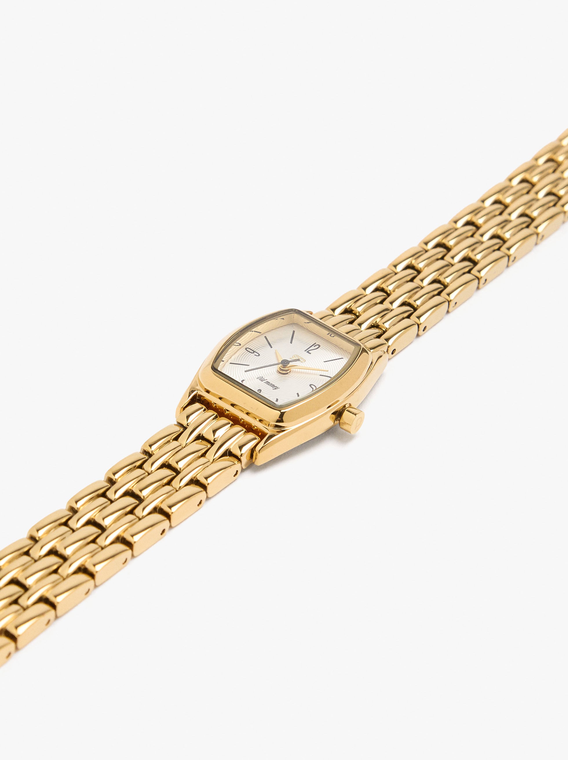 Rectangular watch with stainless steel bracelet image number 1.0
